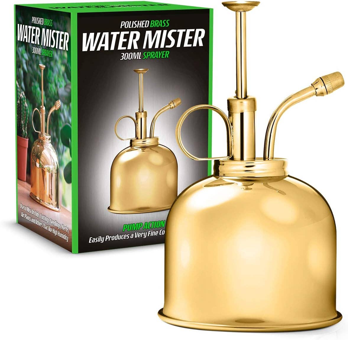 Metal Water Mister Vintage Polished Solid Brass 300ml
