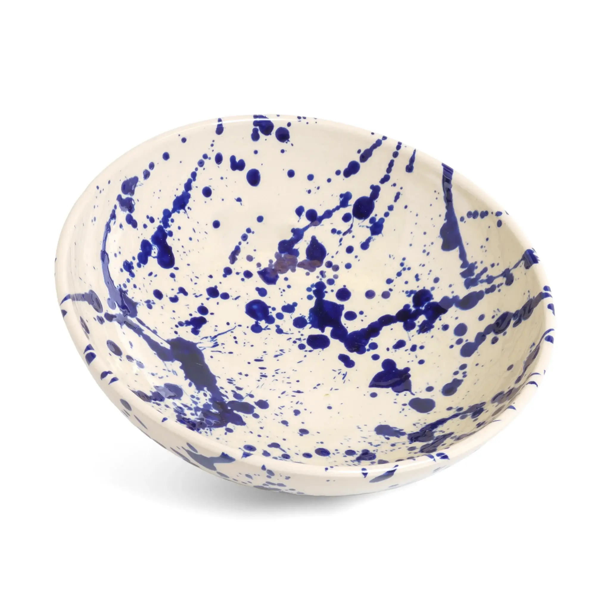 Serving Bowl Blue Splatter