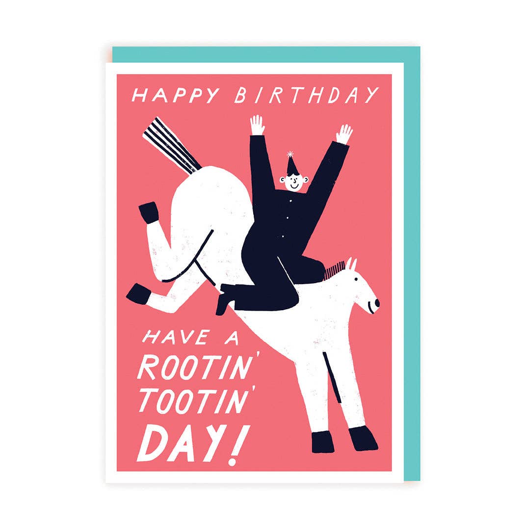 Rootin' Tootin' Horse Birthday Greeting Card (7295)