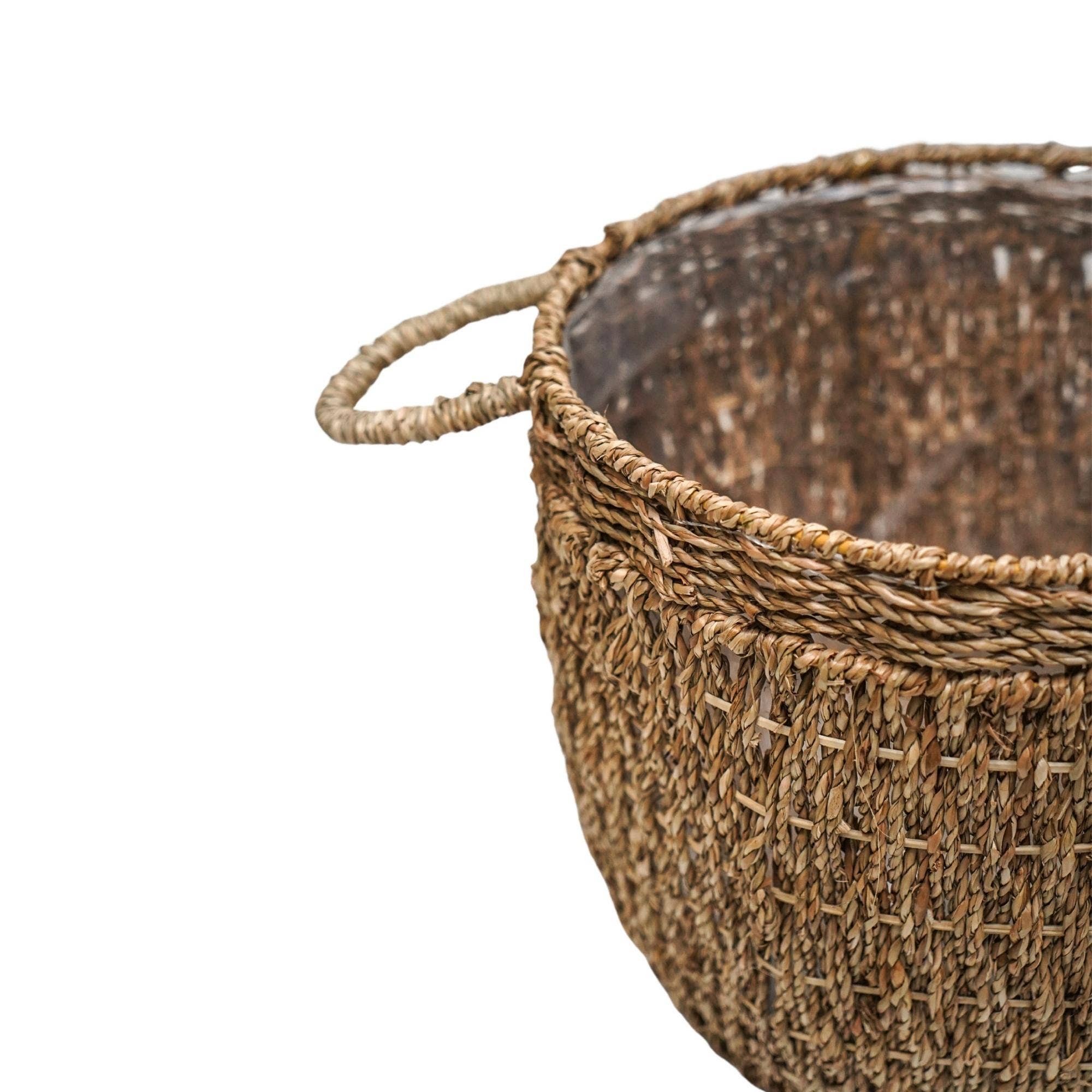 Sustainable Seagrass Indoor Lined Basket Planter