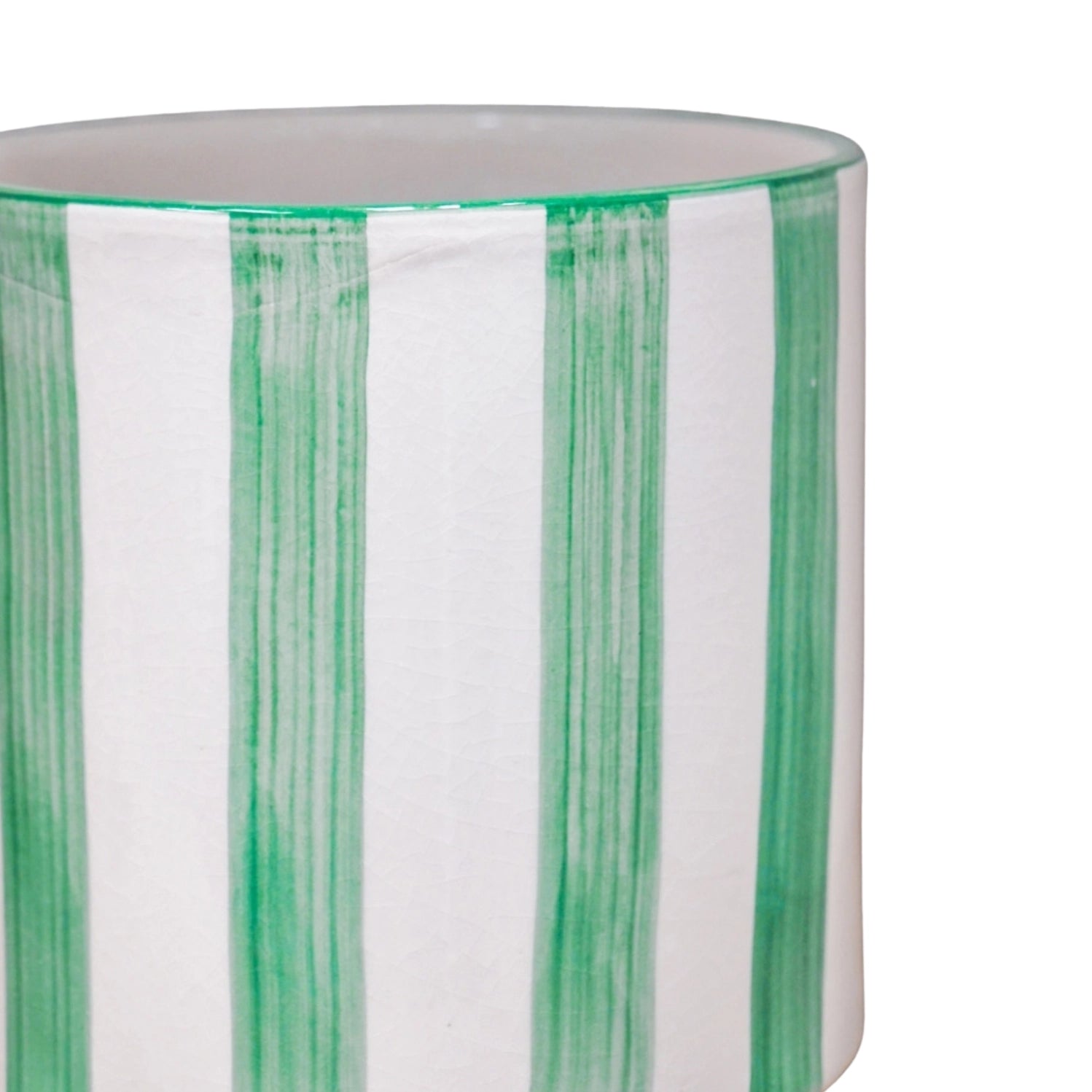 Paros Painted Stripe Planter H14cm D15cm