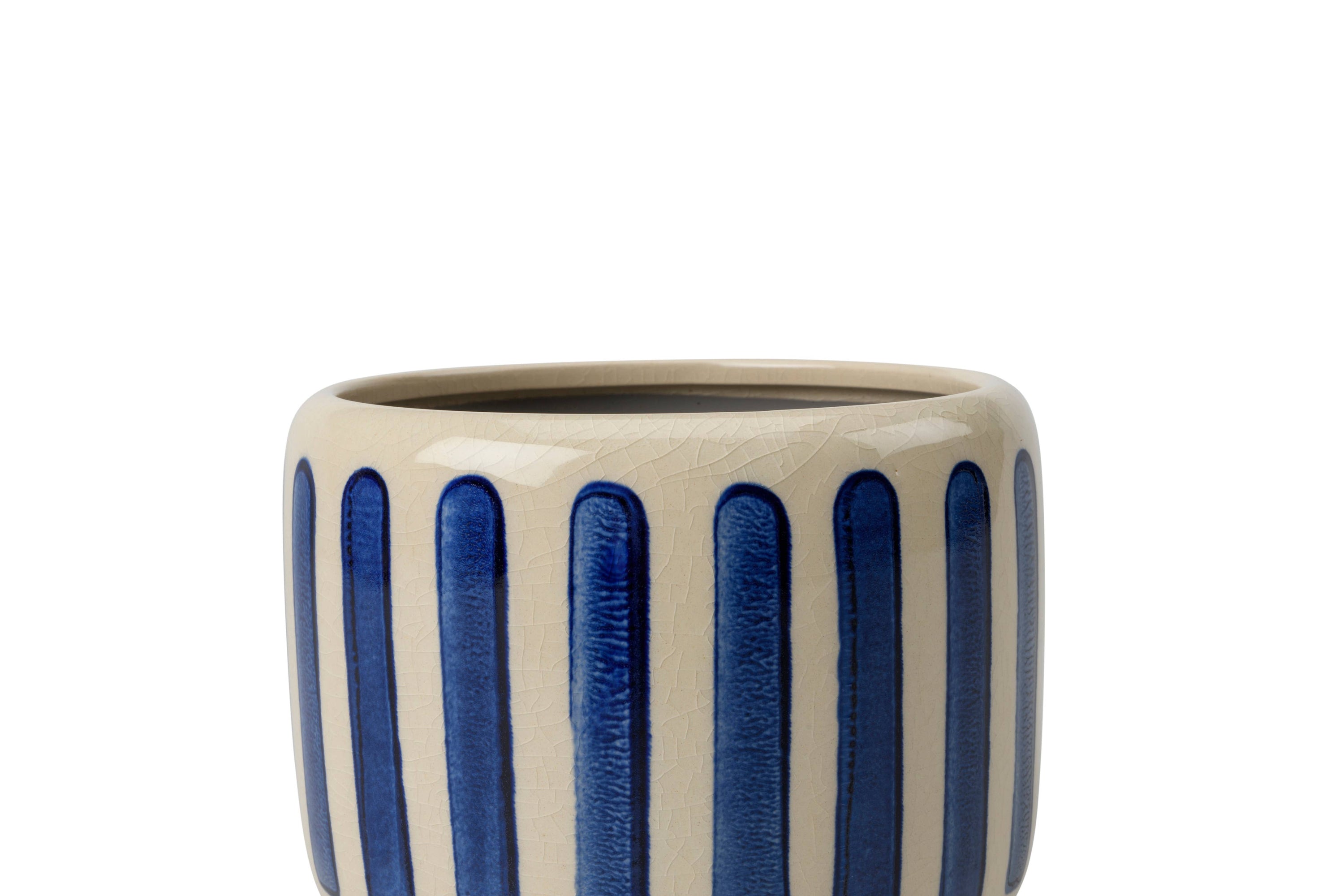 NEW Collectors Indoor Pot 13cm Blue Stripe