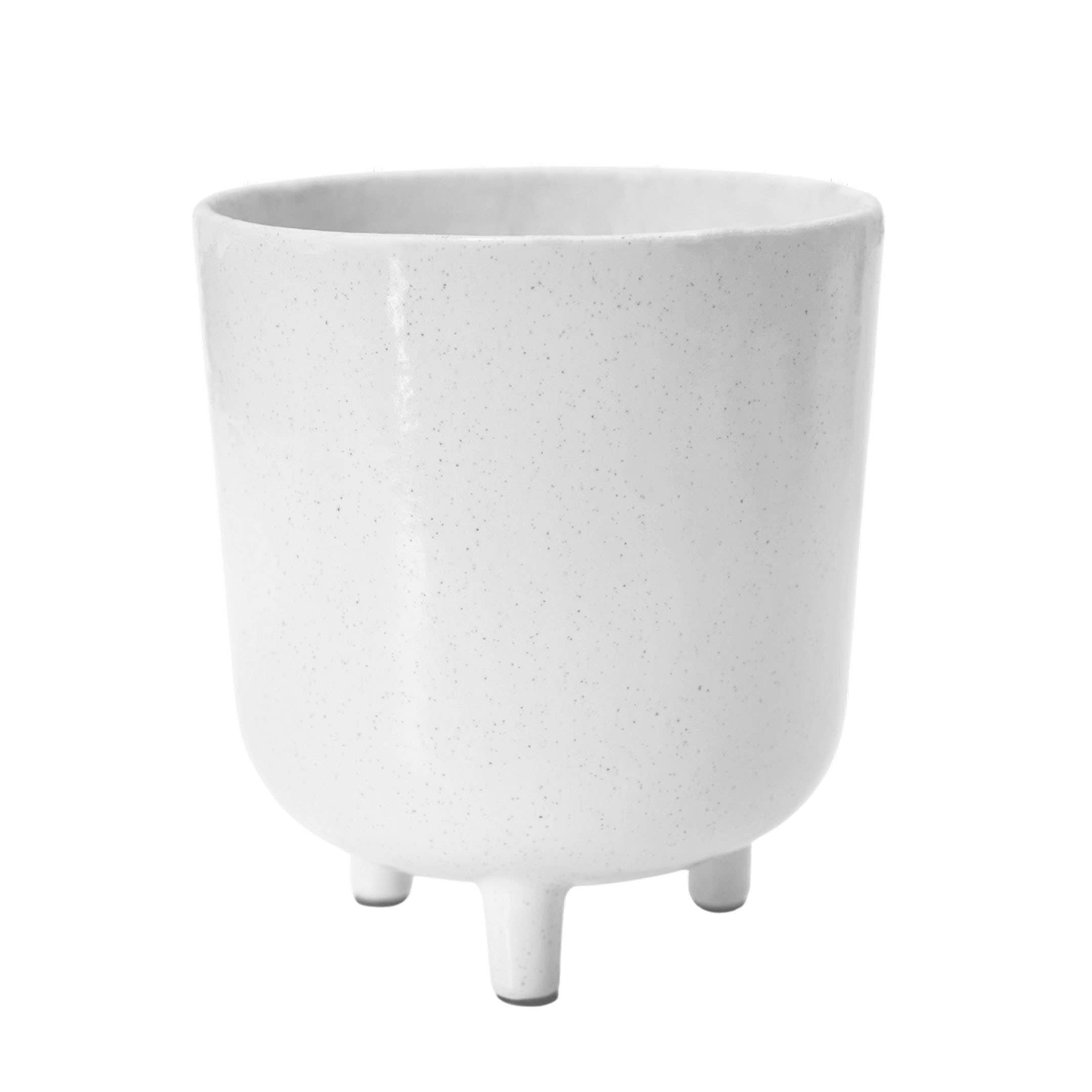 Lecce Ceramic Glazed Speckled Indoor Planter on Feet