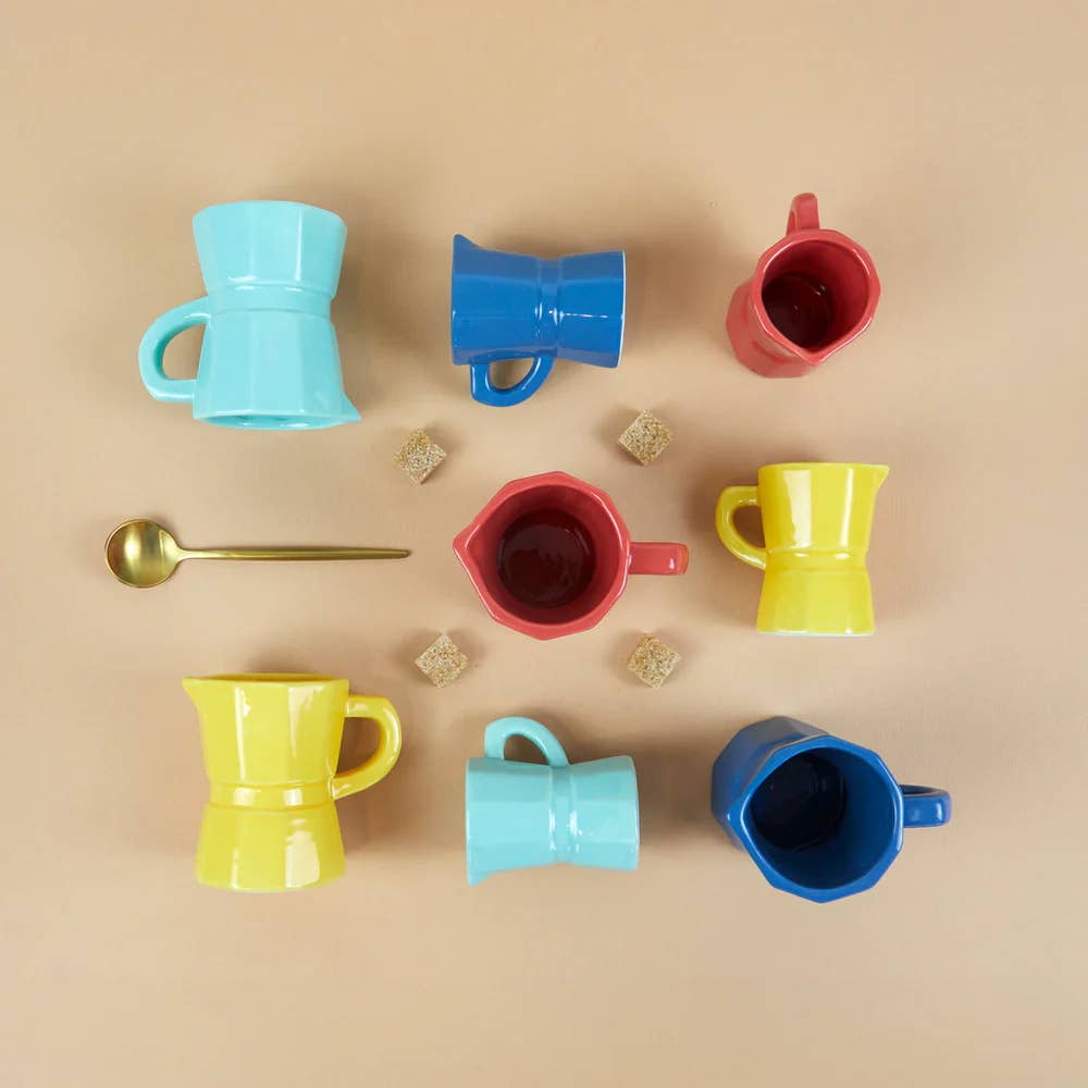 Balvi Moka Ceramic Espresso Cup Set | Brights Set of 4