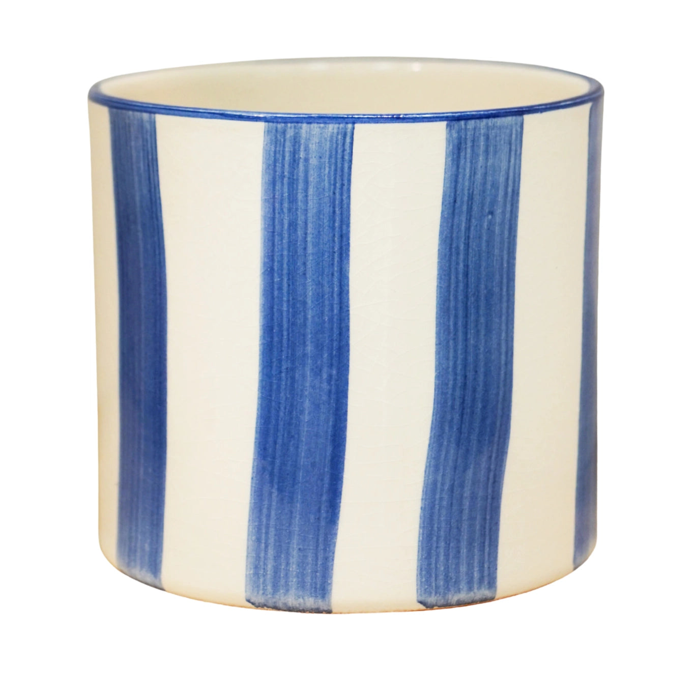 Paros Painted Stripe Planter H16.5cm D17cm