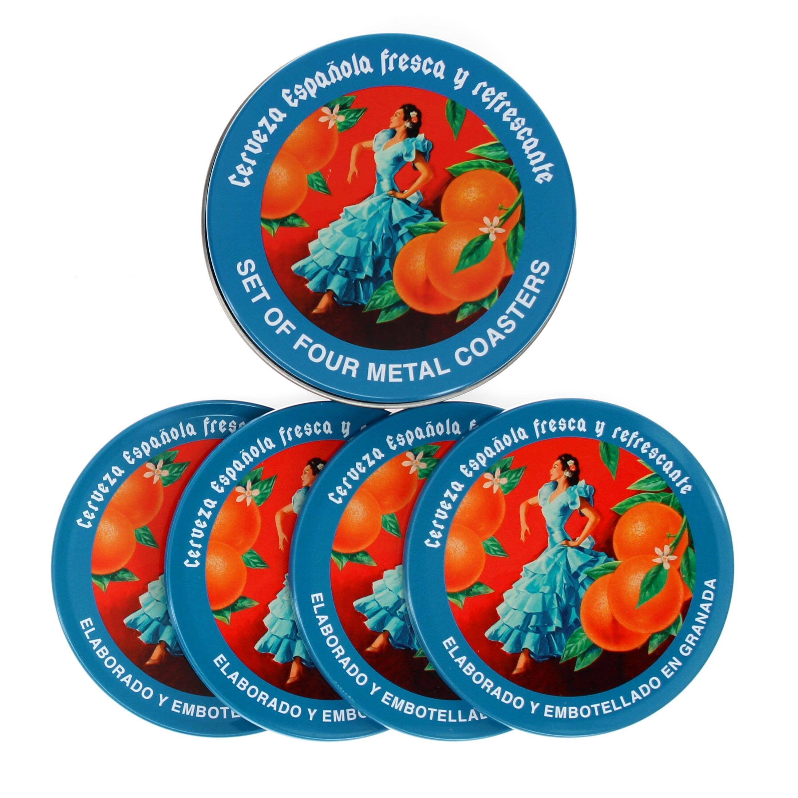 Metal Coasters (Set of 4) - Cerveza Española