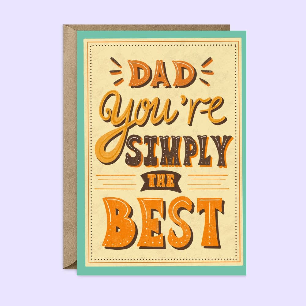 Simply The Best Card | Retro Father's Day Card | Dad Card