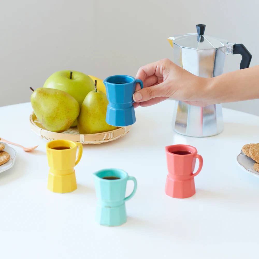 Balvi Moka Ceramic Espresso Cup Set | Brights Set of 4