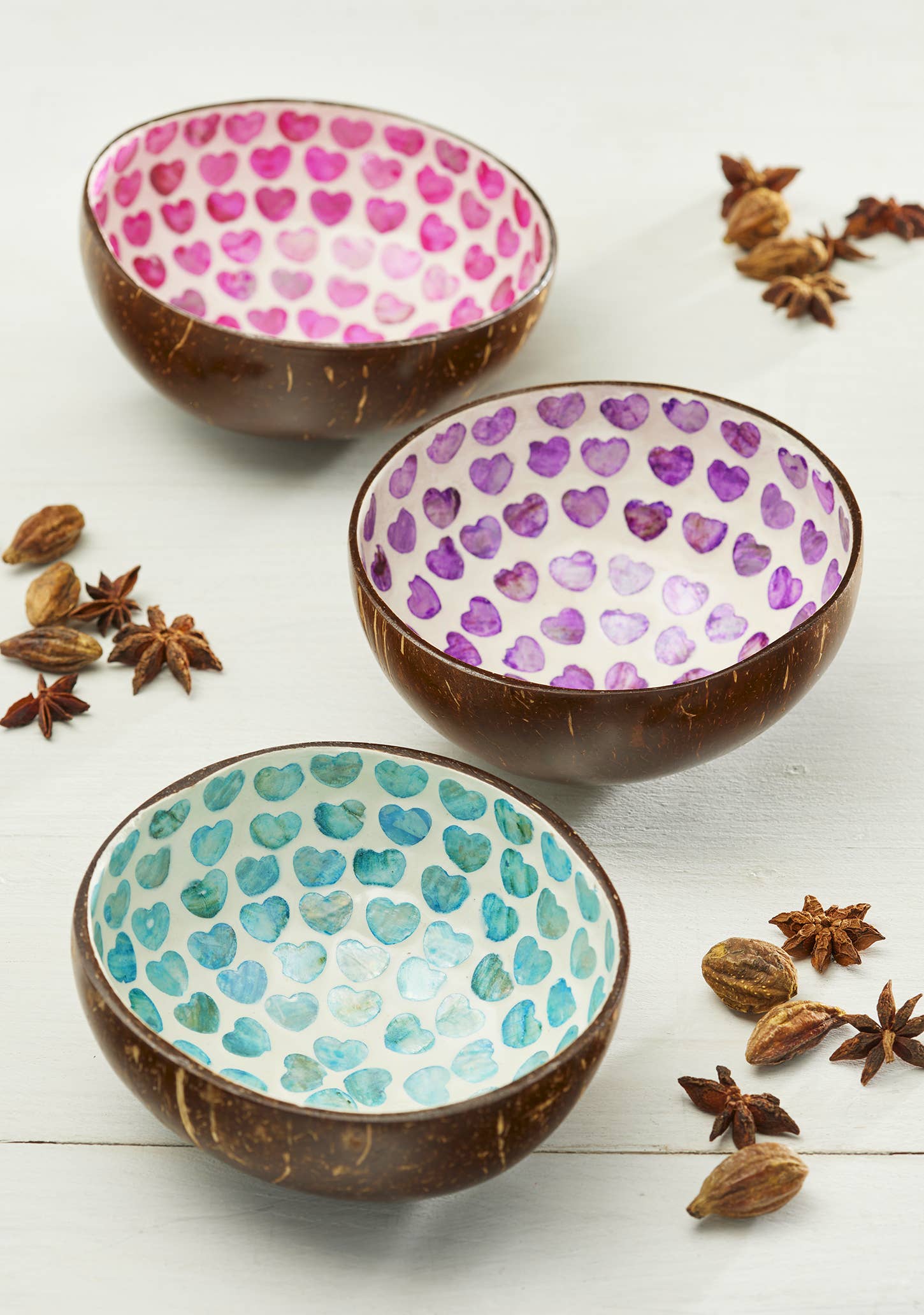 Coconut Bowl, Shell Hearts