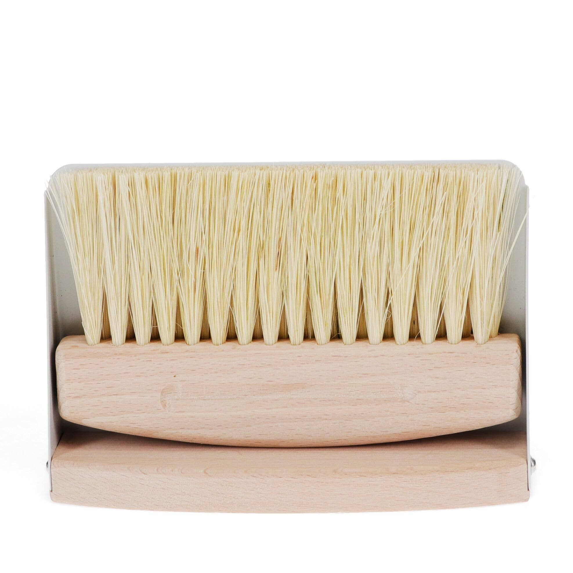Wooden Table Brush And Pan Set - Soft Grey