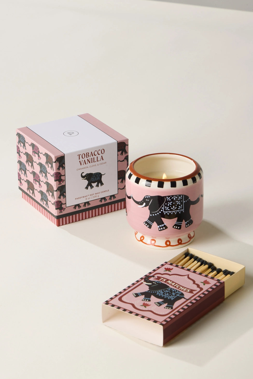 Paddywax A Dopo Elephant Ceramic Candle - Tobacco Vanilla