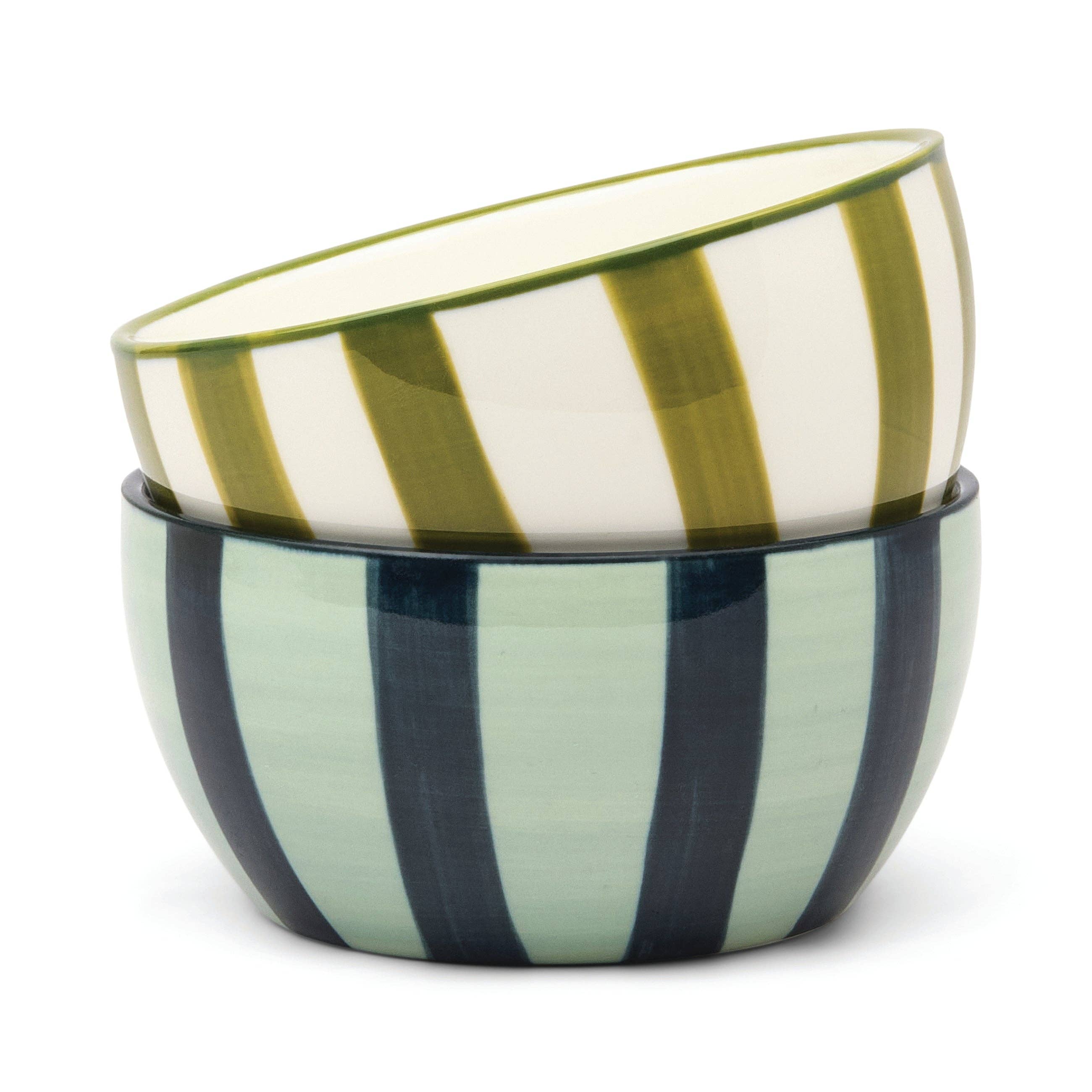The Bella Dipping Bowls - Set of 2 - Olive & Blue