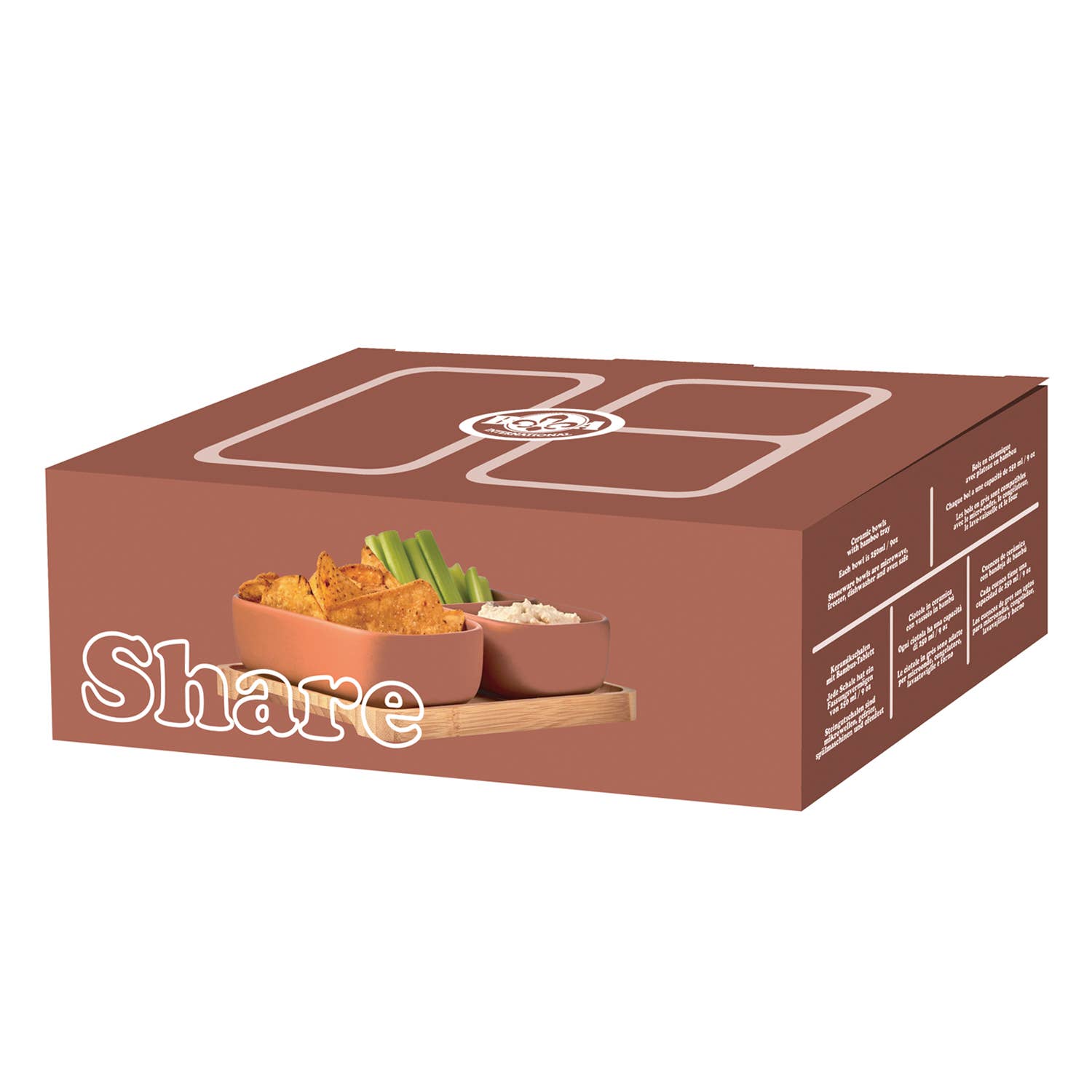 Set of 2 Share Rectangular Bowls Terracotta
