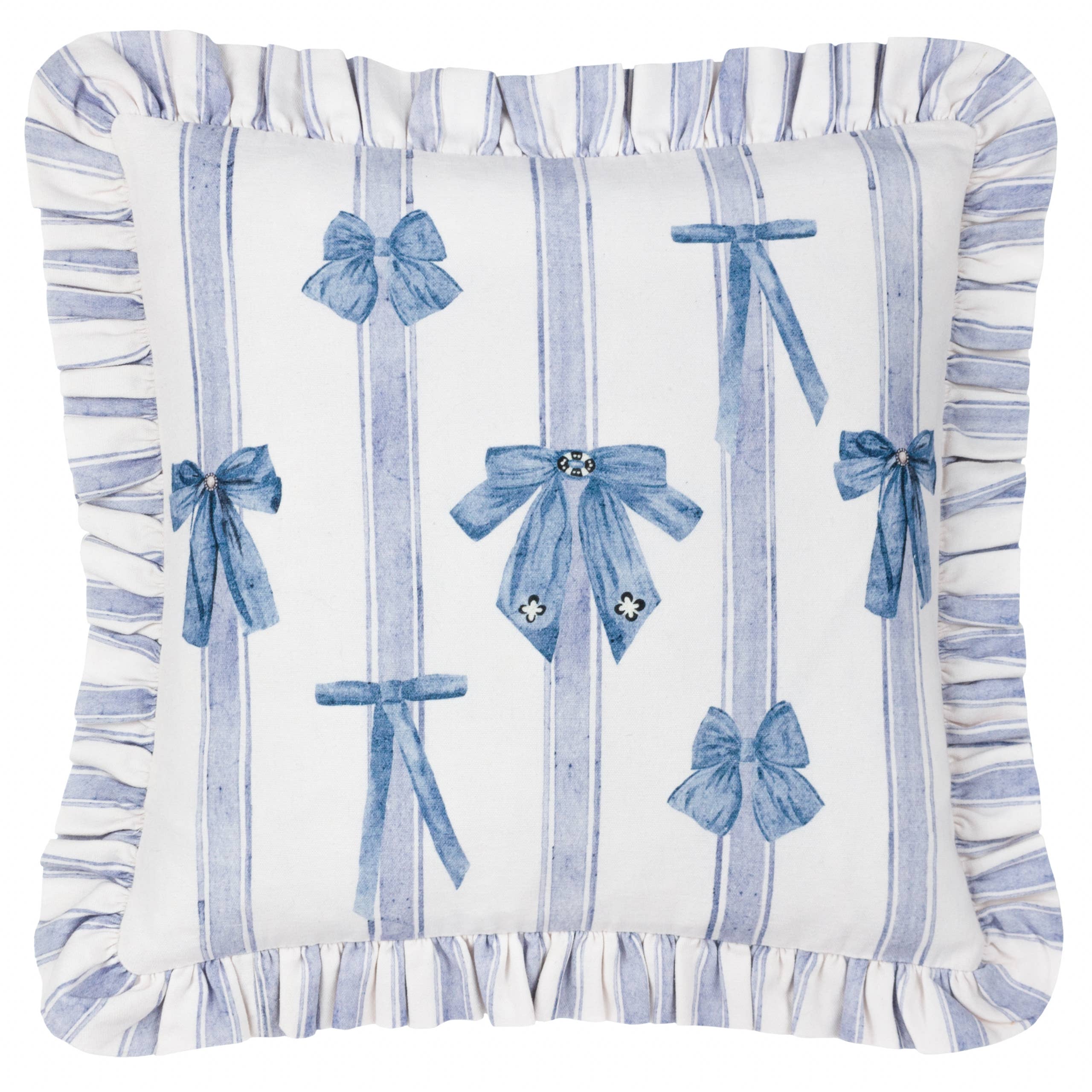 Noortje Ruffle Bows Printed Cushion Multicolour