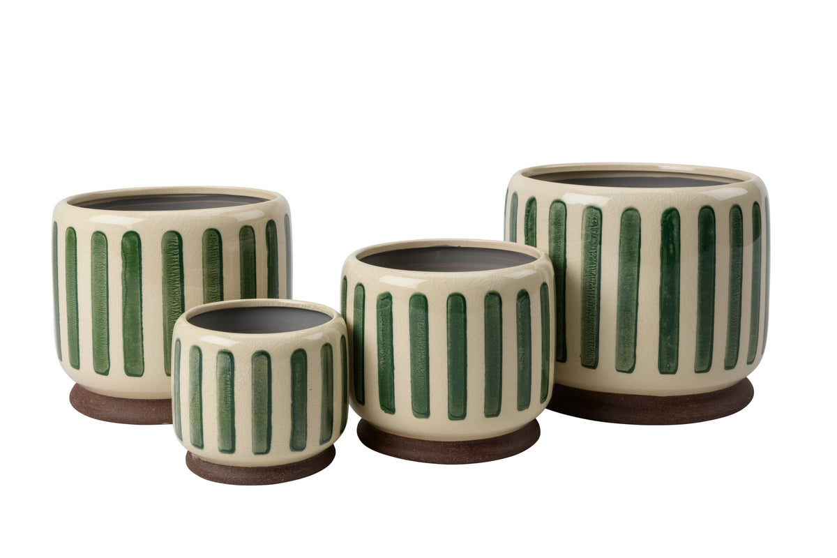 Collectors Indoor Pot 18cm Green Stripe