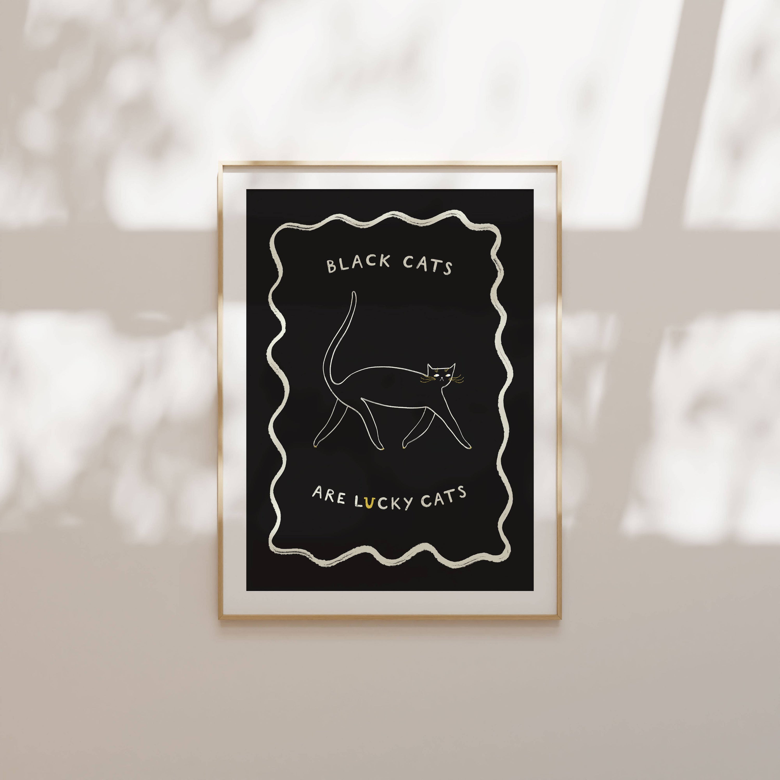 Black Cats Are Lucky Cats Art Print | Lucky Cat Art