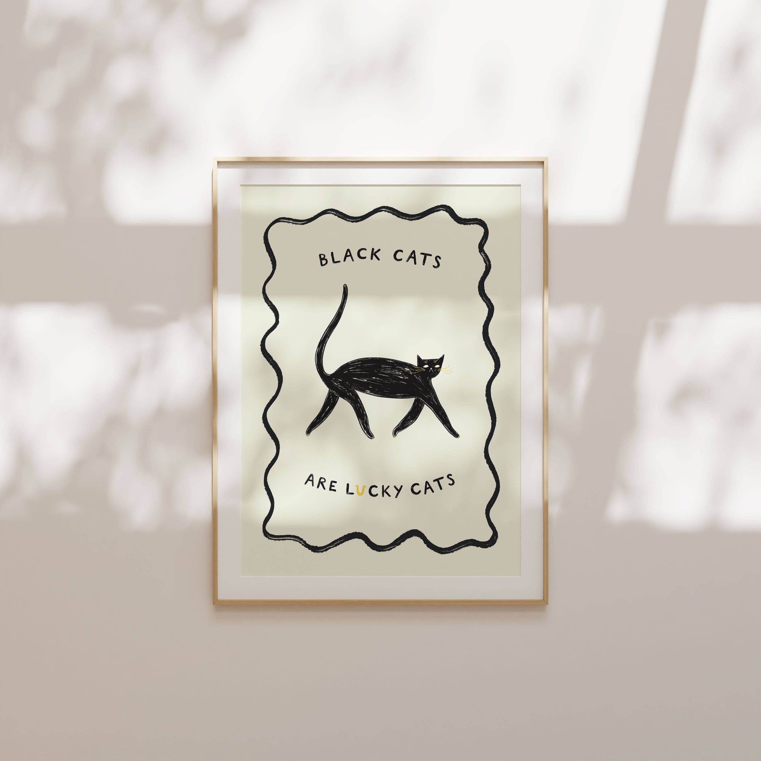 Black Cats Are Lucky Cats Art Print | Lucky Cat Art
