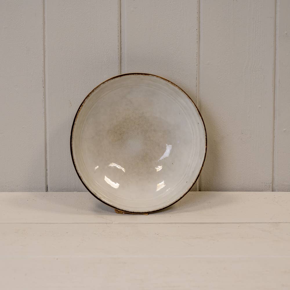 Reactive Grey Ceramic Bowl