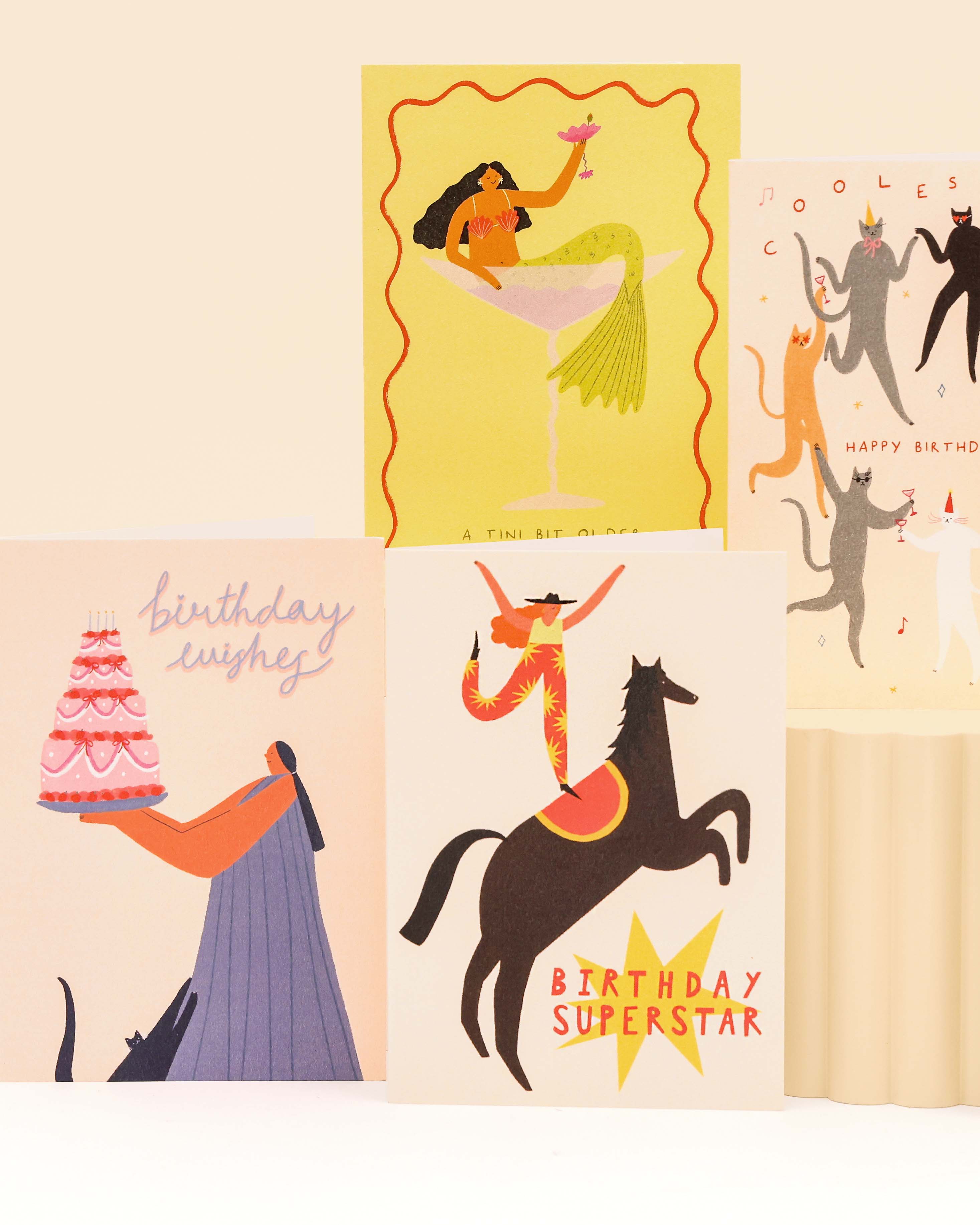 Coolest Cat Birthday Card | Dance Party Cats Card