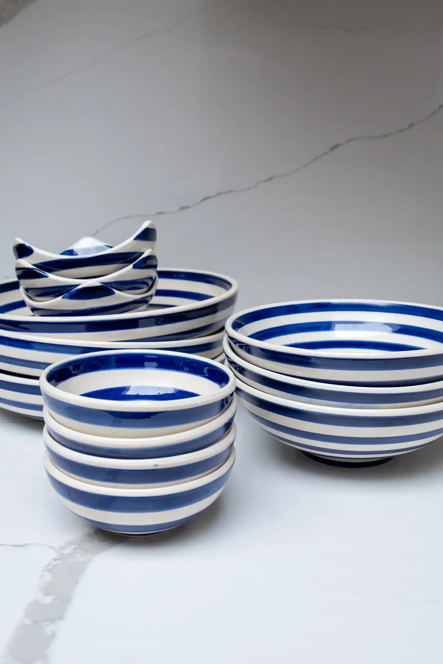 3 Corners Bowl Cobalt Swirl