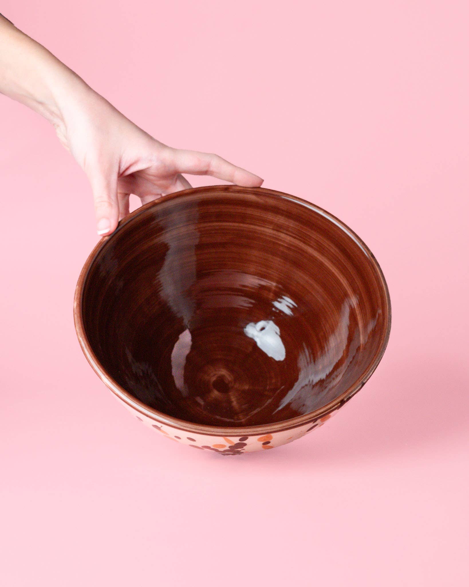 Ceramic salad bowl 1,5l - 21cm/Brown specks BROWN
