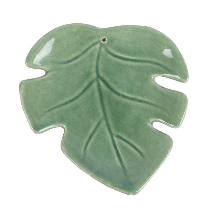 Palm Leaf Ceramic Incense Holder Plate