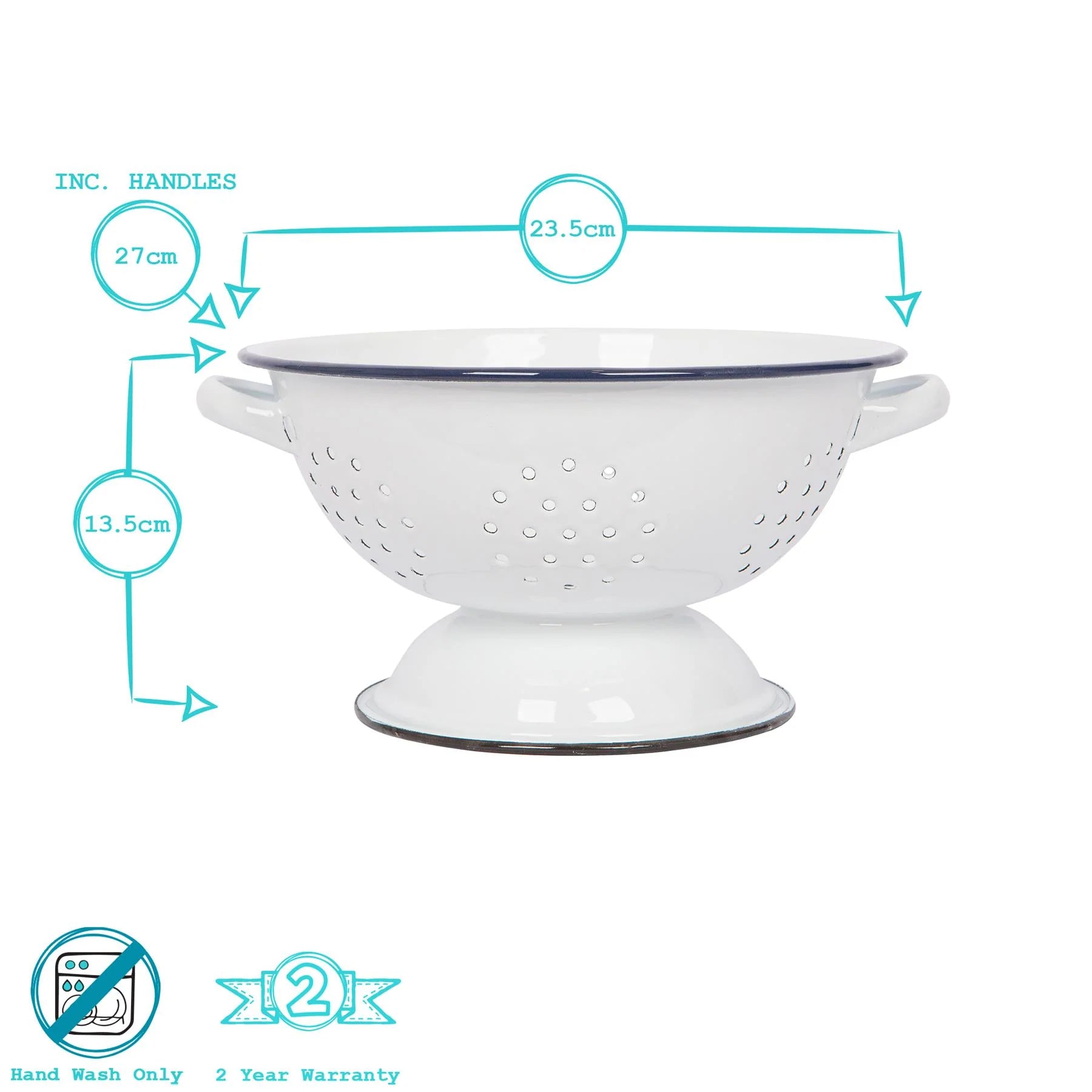 White Enamel Colander