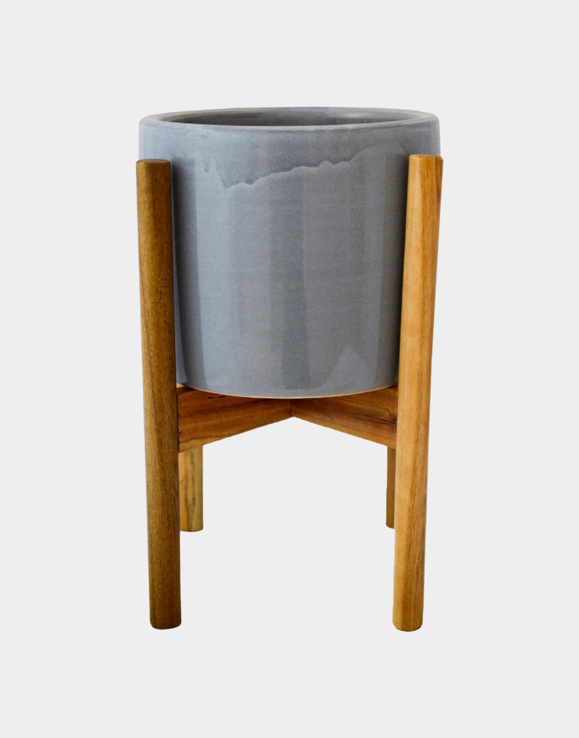 Anzio Planter with Wooden Stand