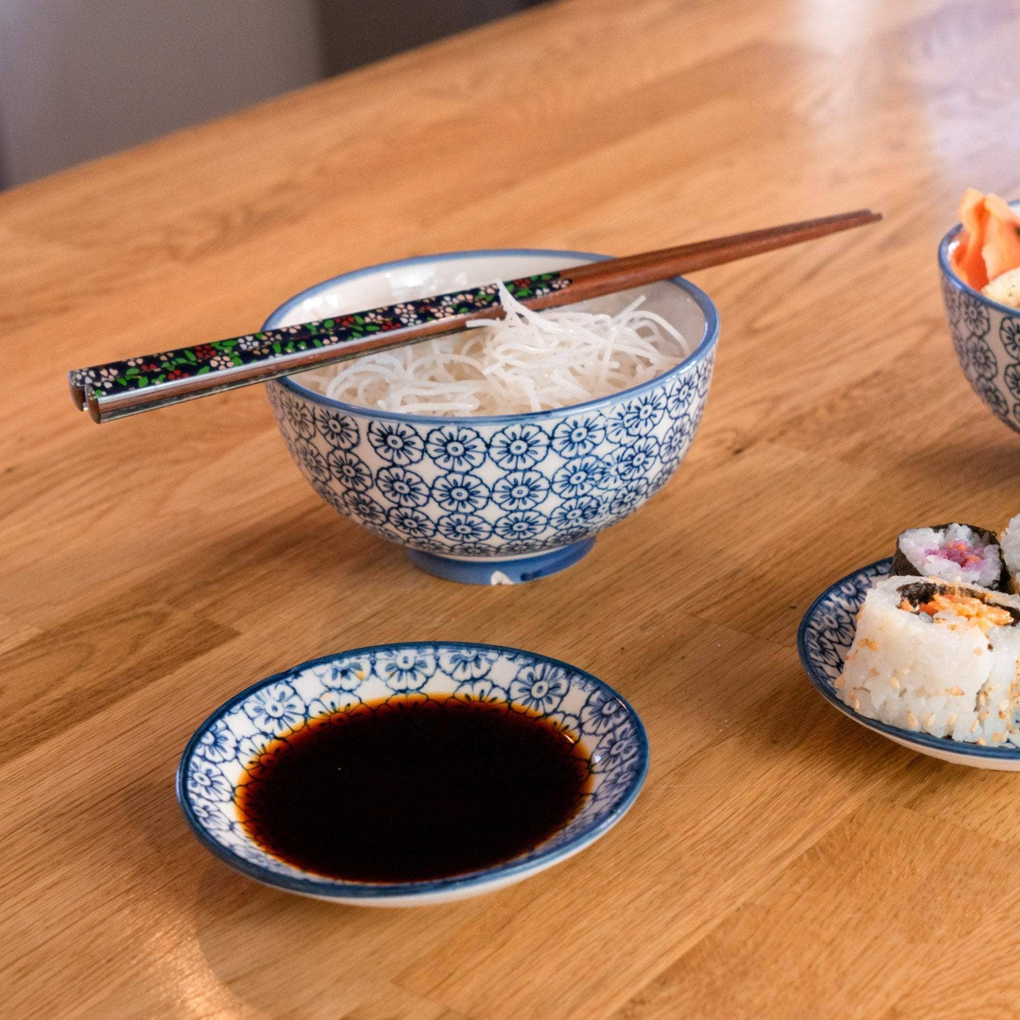 Nicola Spring Patterned Rice Bowl - Blue Flower