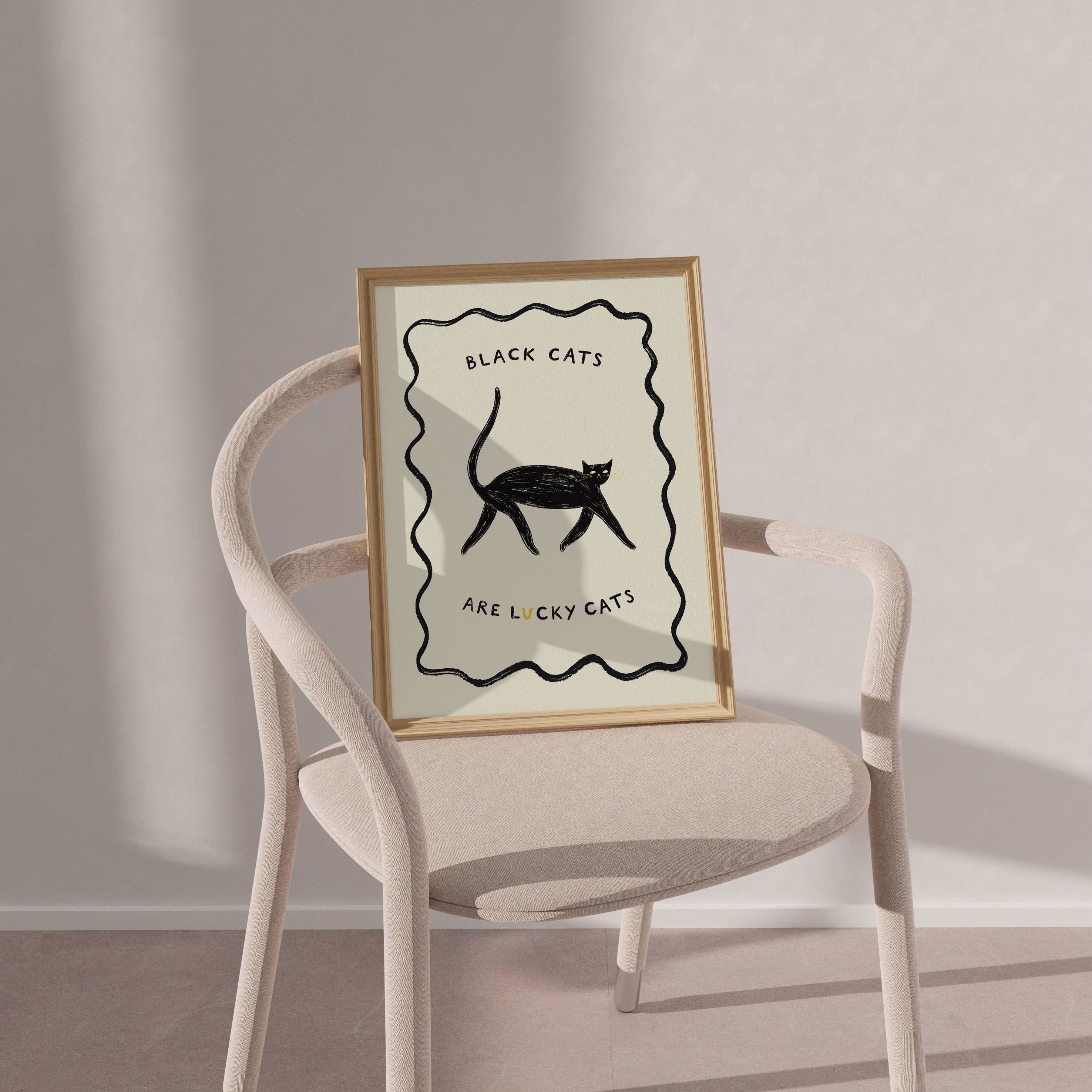 Black Cats Are Lucky Cats Art Print | Lucky Cat Art