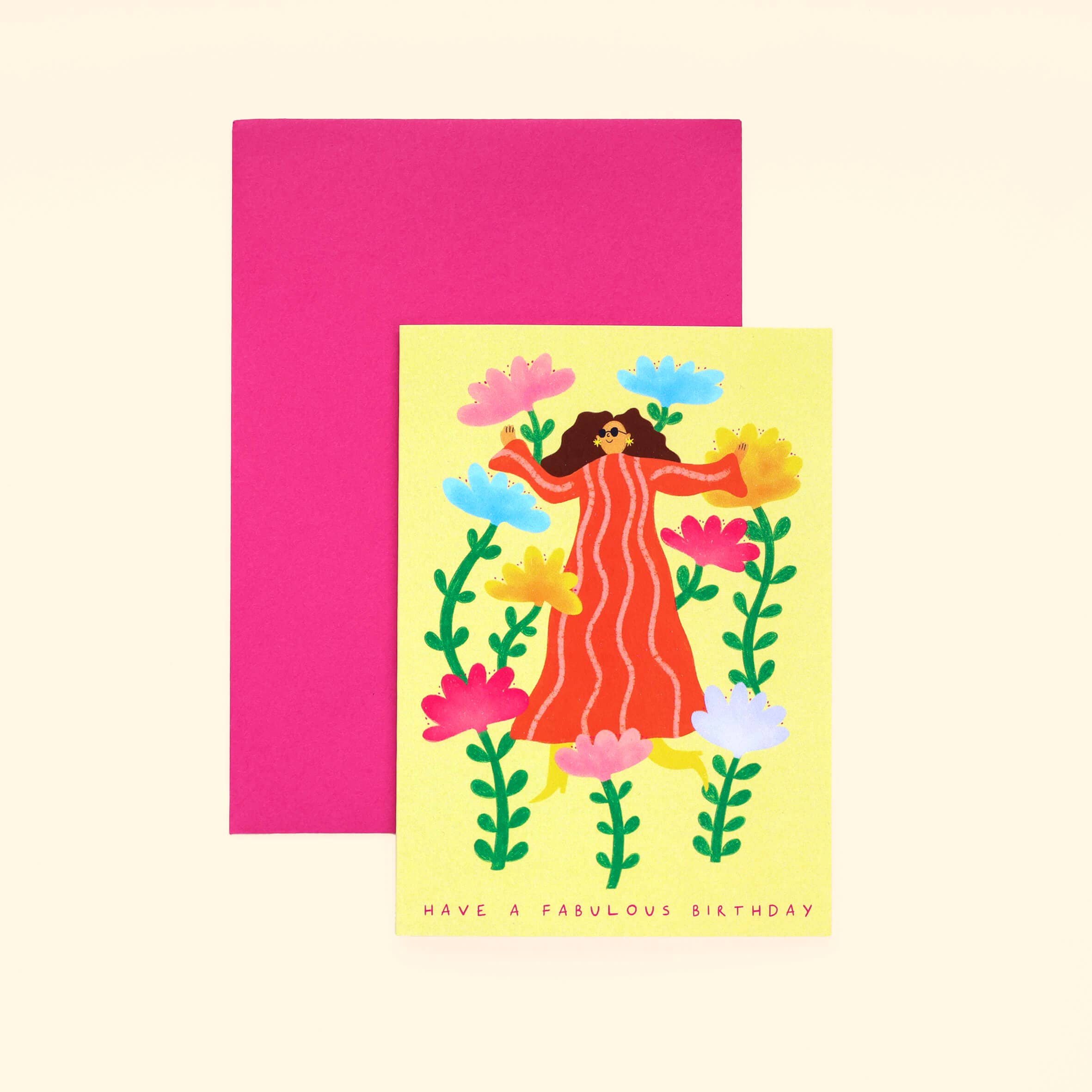 Fabulous Birthday Card | Contemporary Floral Birthday Card