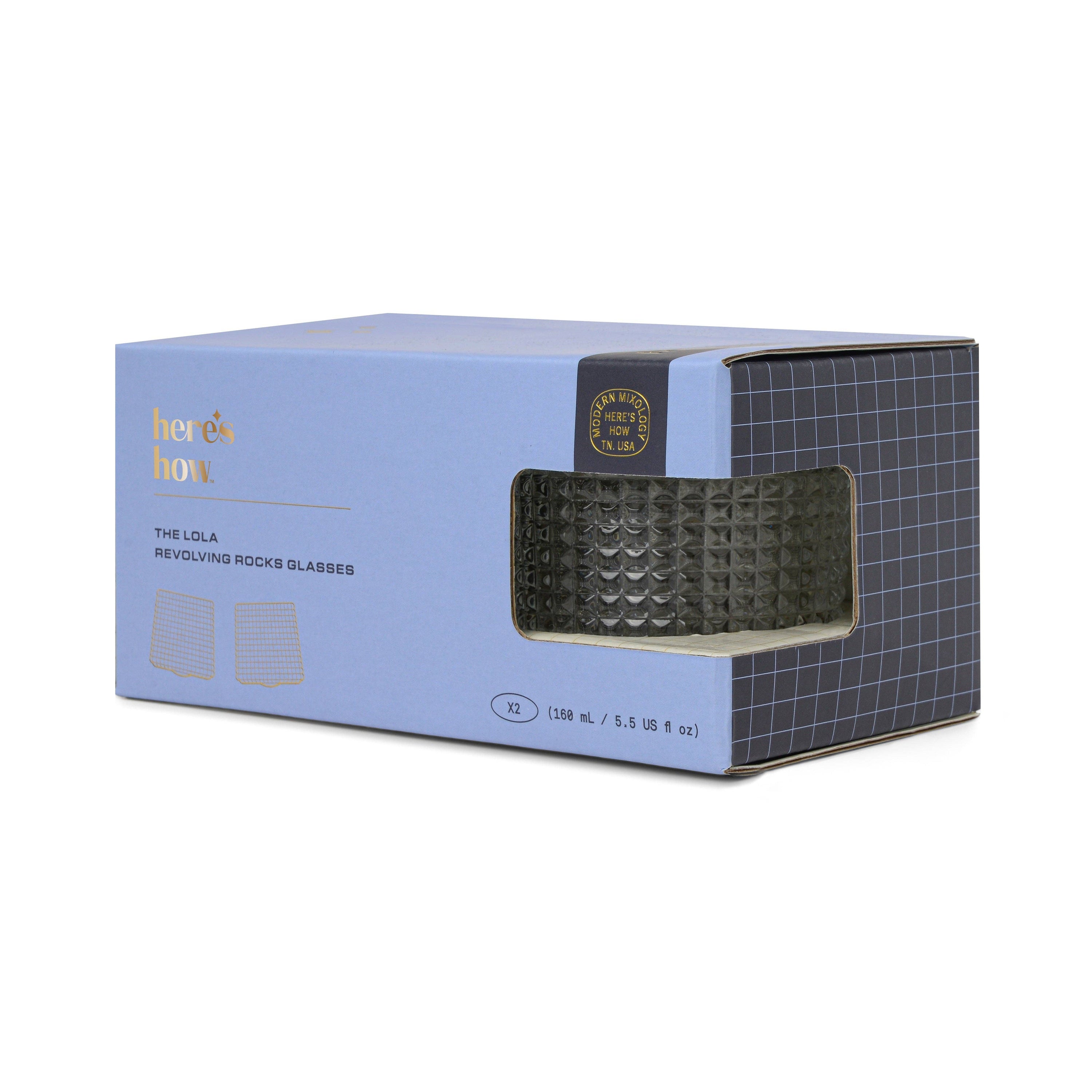 Here's How "The Lola" Revolving Rocks Glass - Set of 2