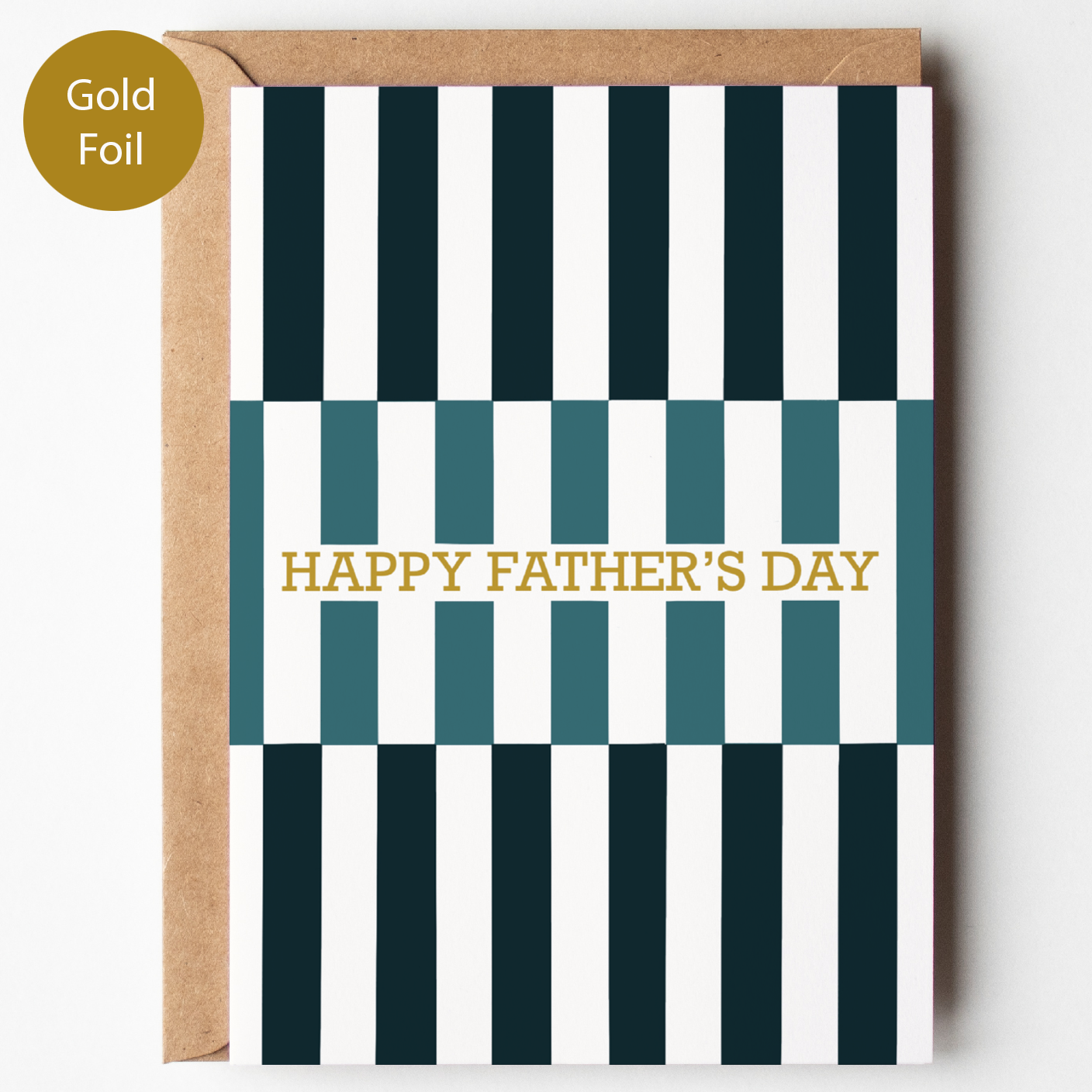 Father’s Day Card | Modern Stripes | Gold Foil