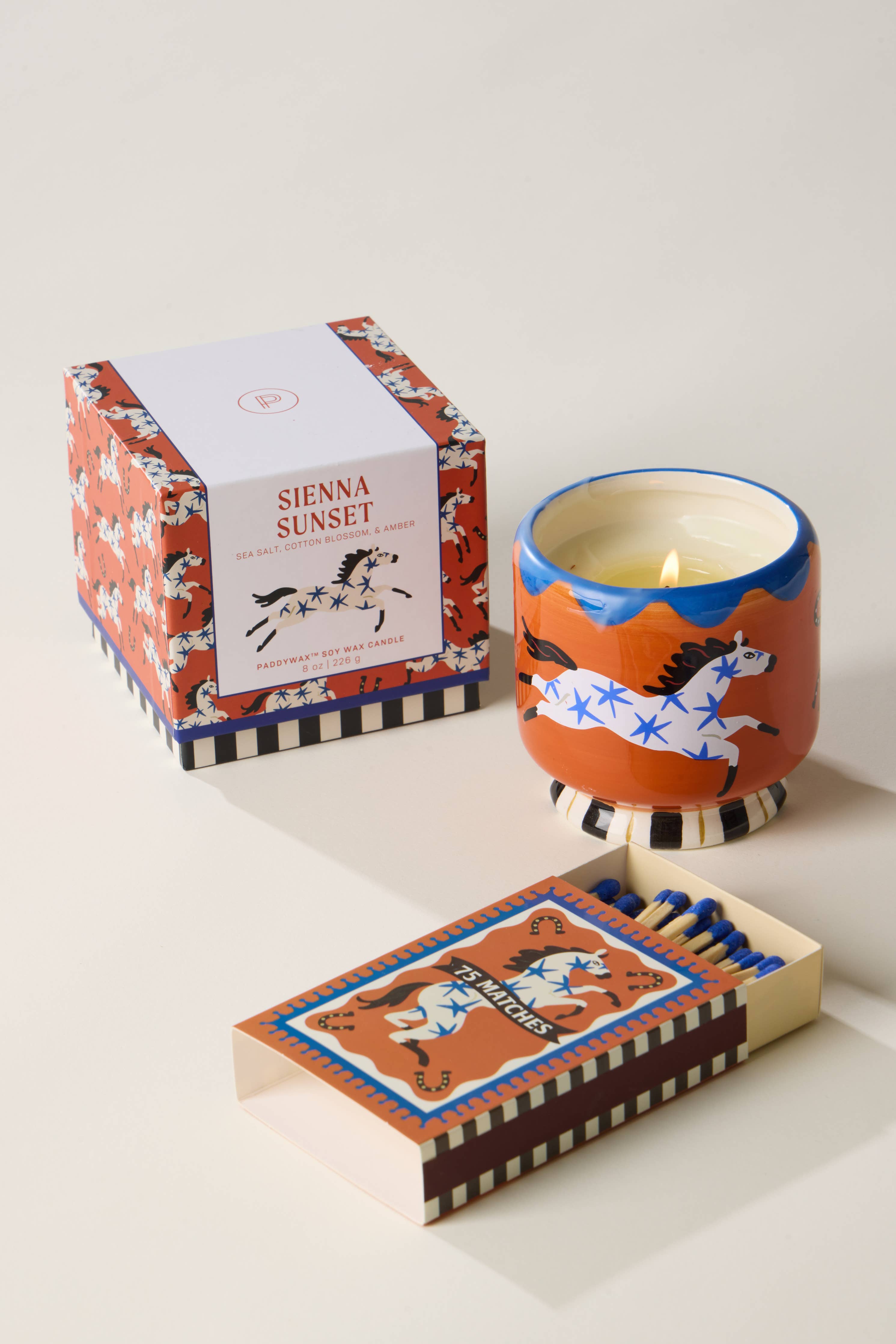 A Dopo 8oz/226g Horse Ceramic Candle - Seinna Sunset