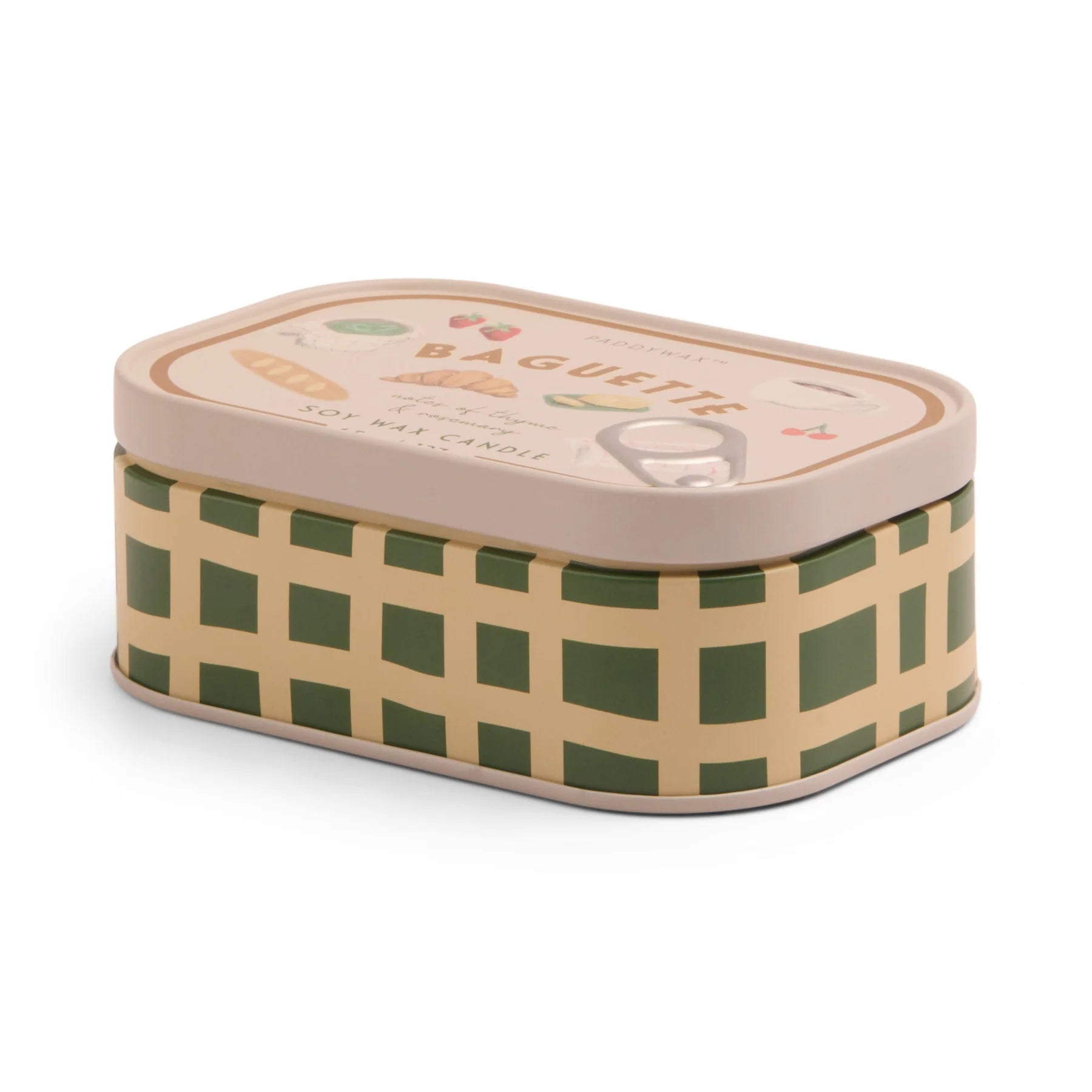 Bistro 4.5oz/127g French Baguette Printed Tin Candle - Rosemary Thyme