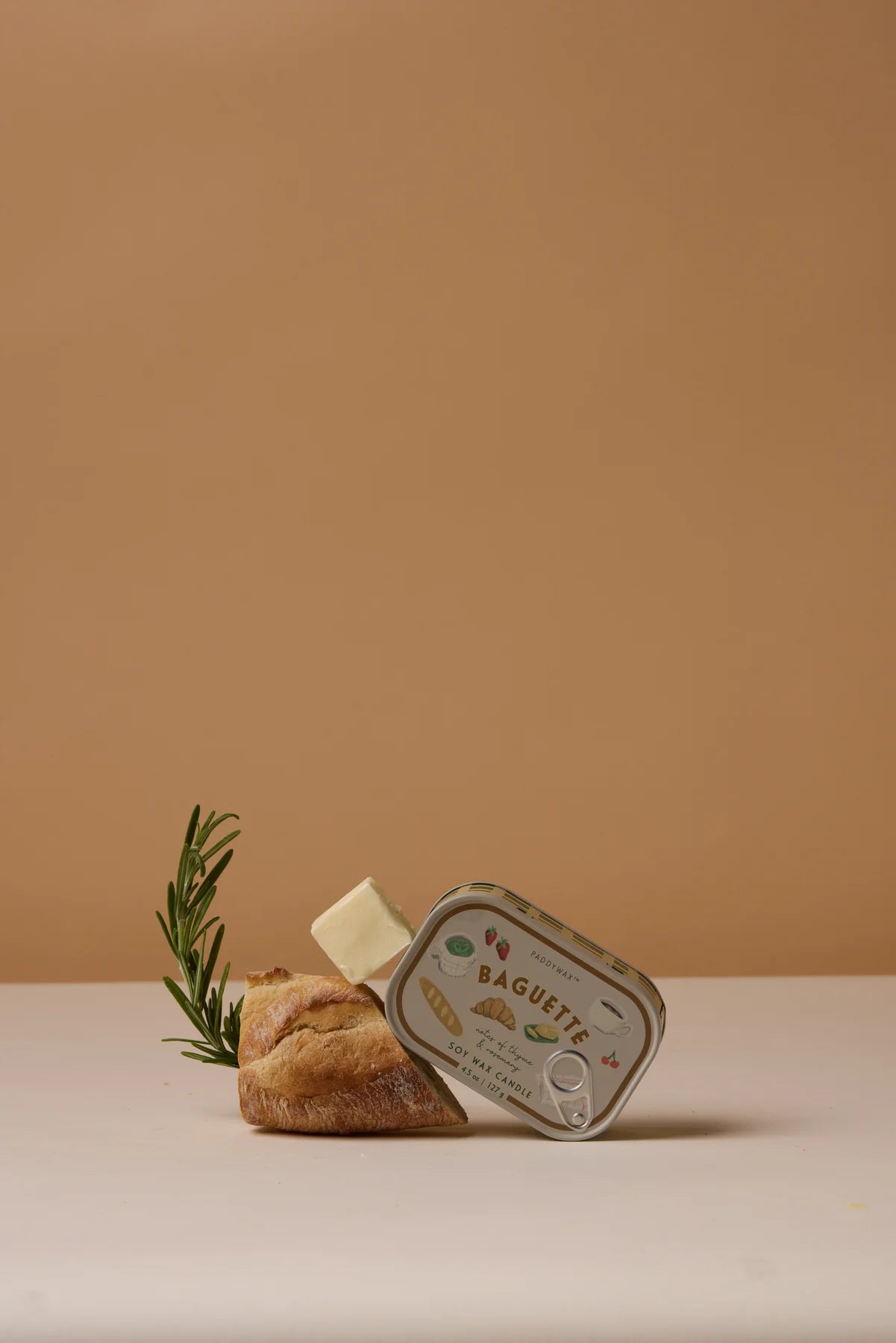 Bistro 4.5oz/127g French Baguette Printed Tin Candle - Rosemary Thyme