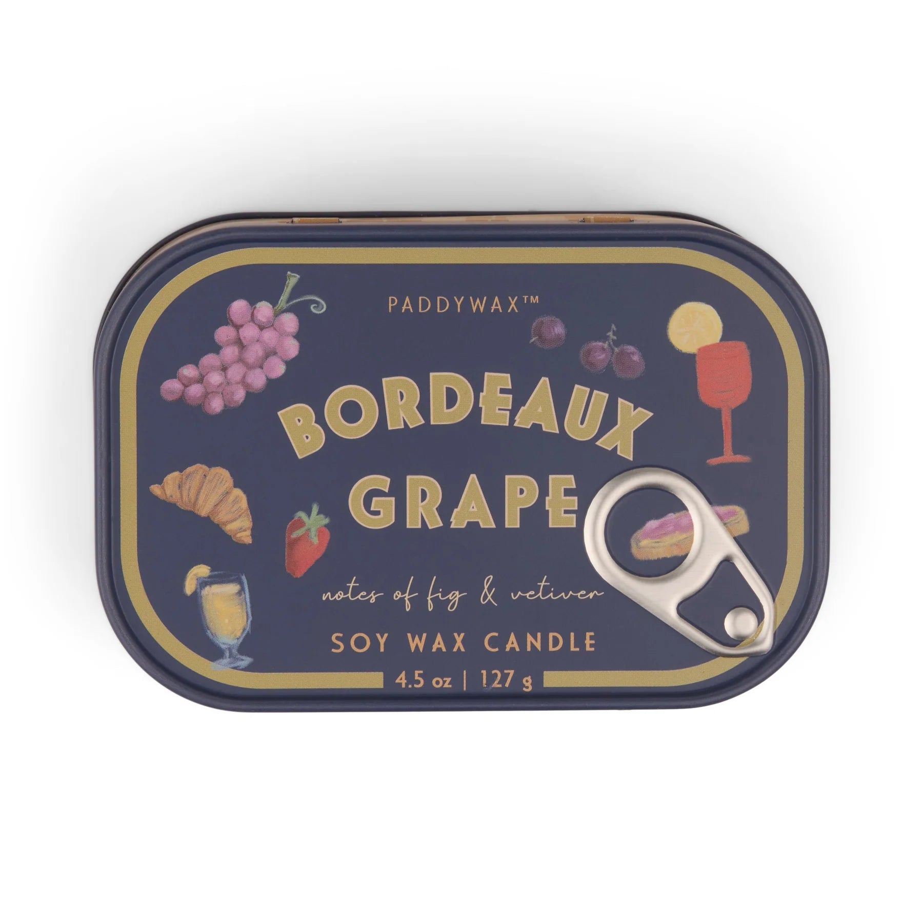 Bistro 4.5oz/127g Grapes Printed Tin Candle - Bordeaux Grape