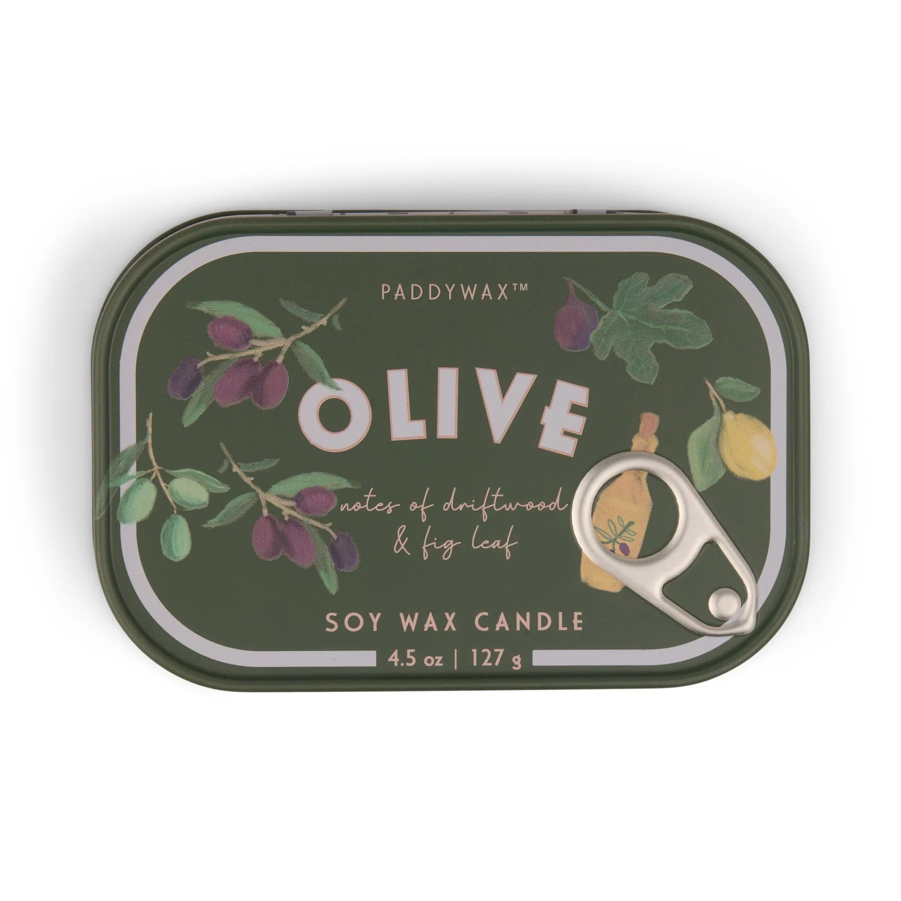 Bistro 4.5oz/127g Olive Printed Tin Candle - Fig Olive