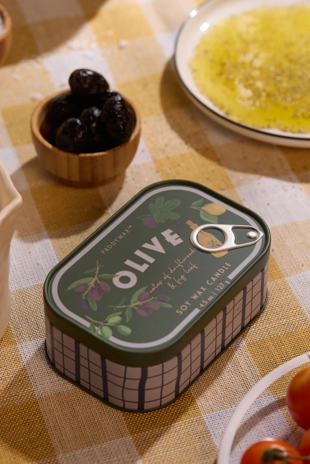 Bistro 4.5oz/127g Olive Printed Tin Candle - Fig Olive