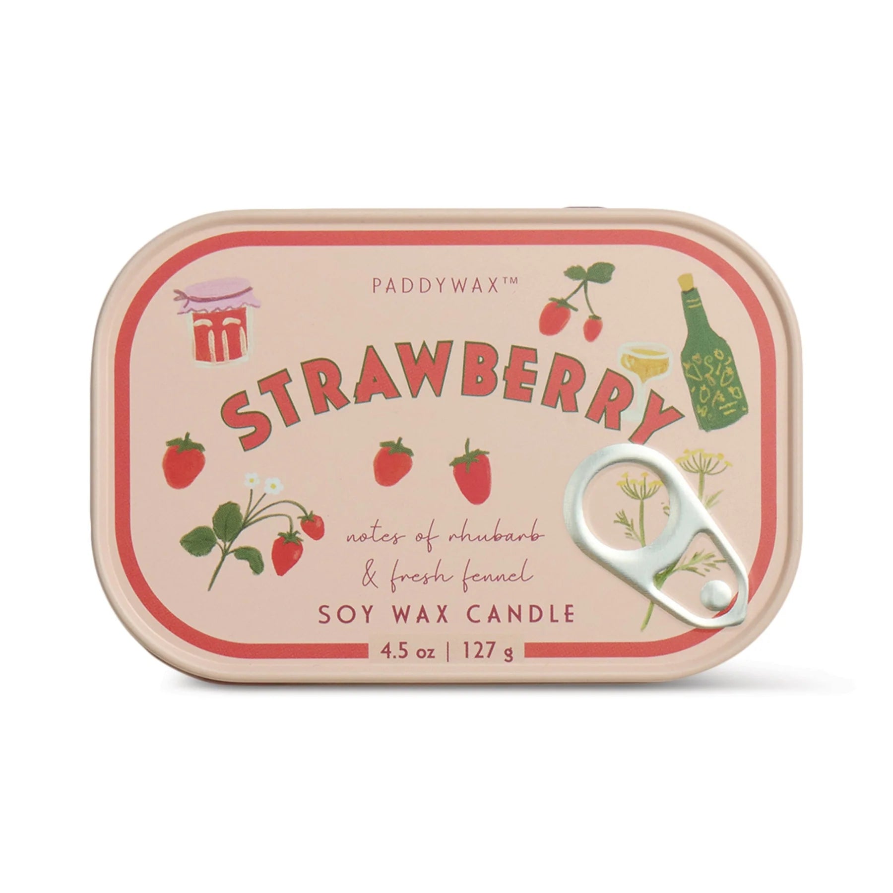 Bistro 4.5oz/127g Strawberry Printed Tin Candle - Strawberry