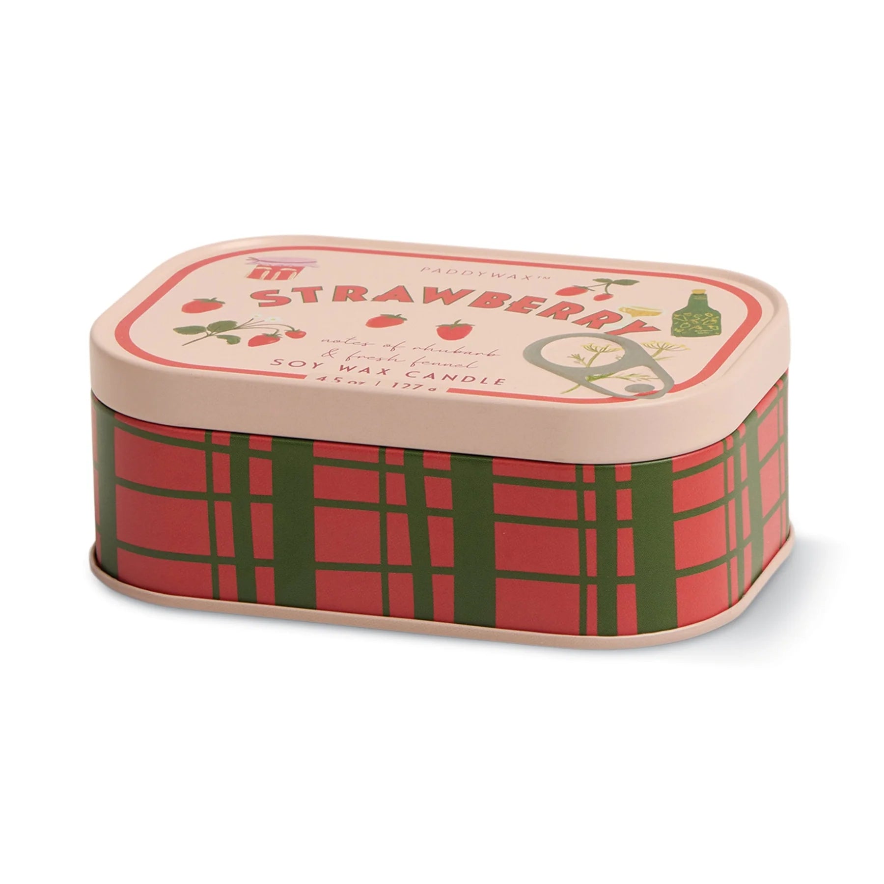 Bistro 4.5oz/127g Strawberry Printed Tin Candle - Strawberry