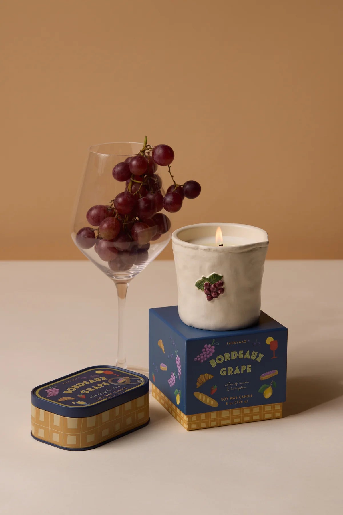 Bistro 4.5oz/127g Grapes Printed Tin Candle - Bordeaux Grape
