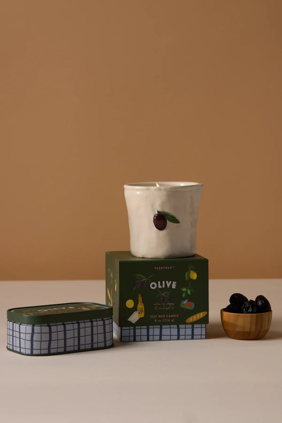 Bistro 4.5oz/127g Olive Printed Tin Candle - Fig Olive