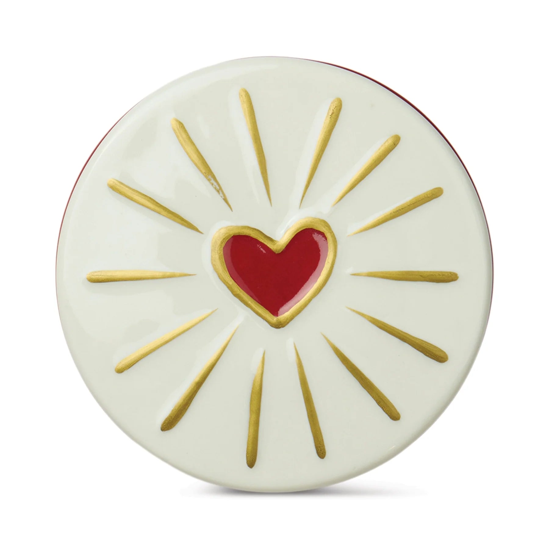 Charmed 8oz/226g Red Glass Candle with Heart Lid - Wild Fig & Rose