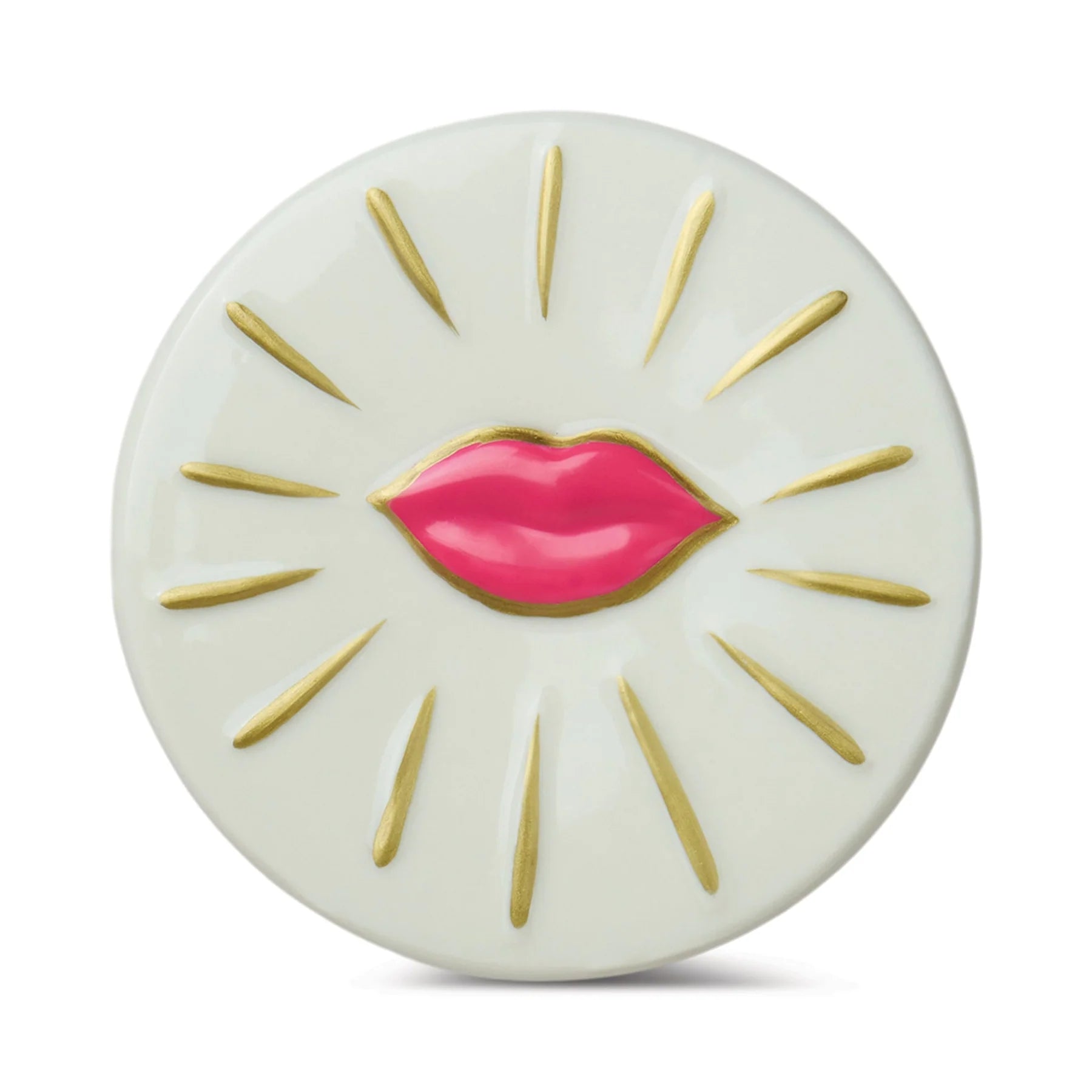 Charmed 8oz/226g Pink Glass Candle with Lips Lid - Smoked Cherry
