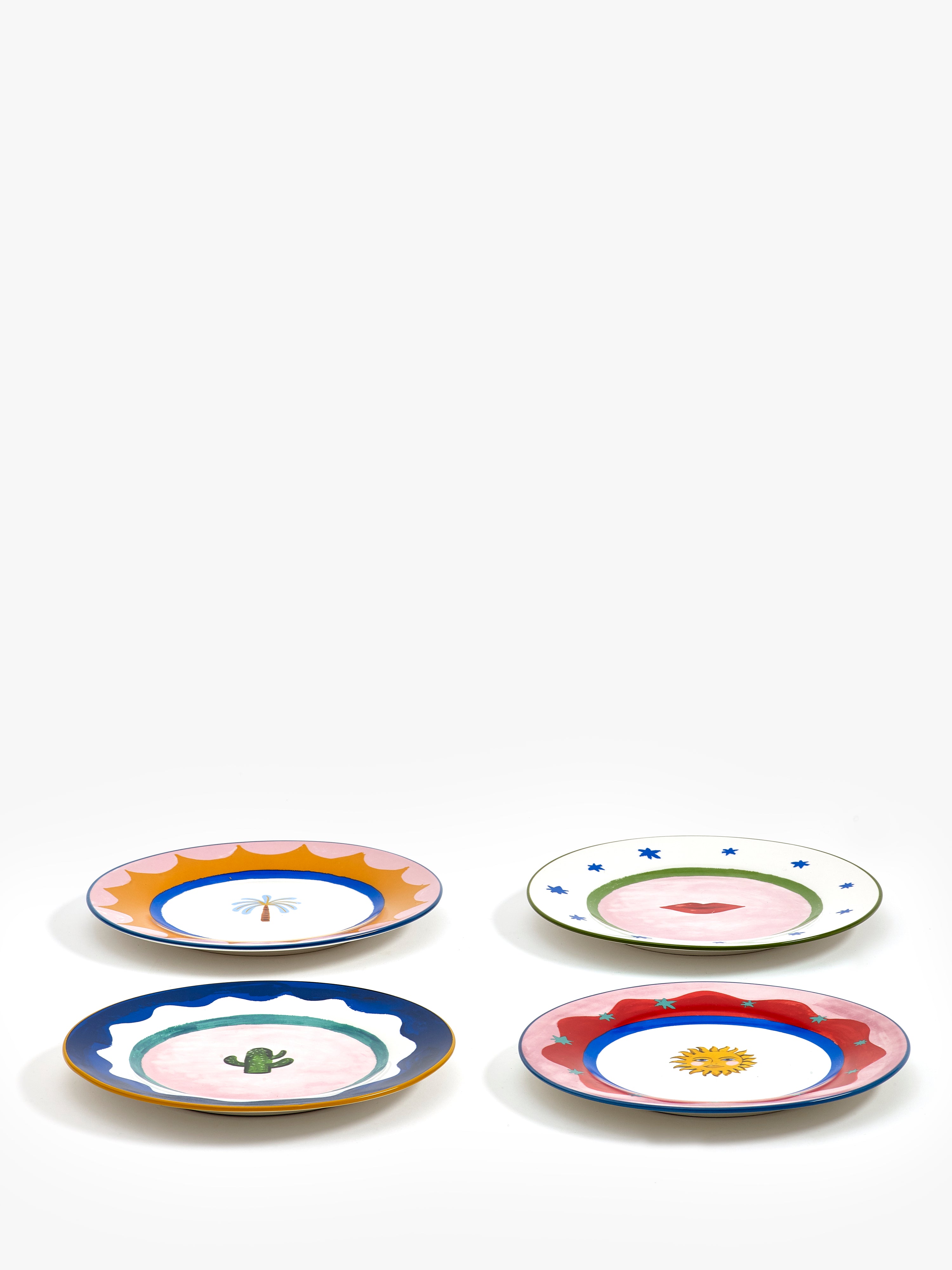 Eleanor Bowmer Electric Coast Set of 4 Icon Cake Plates