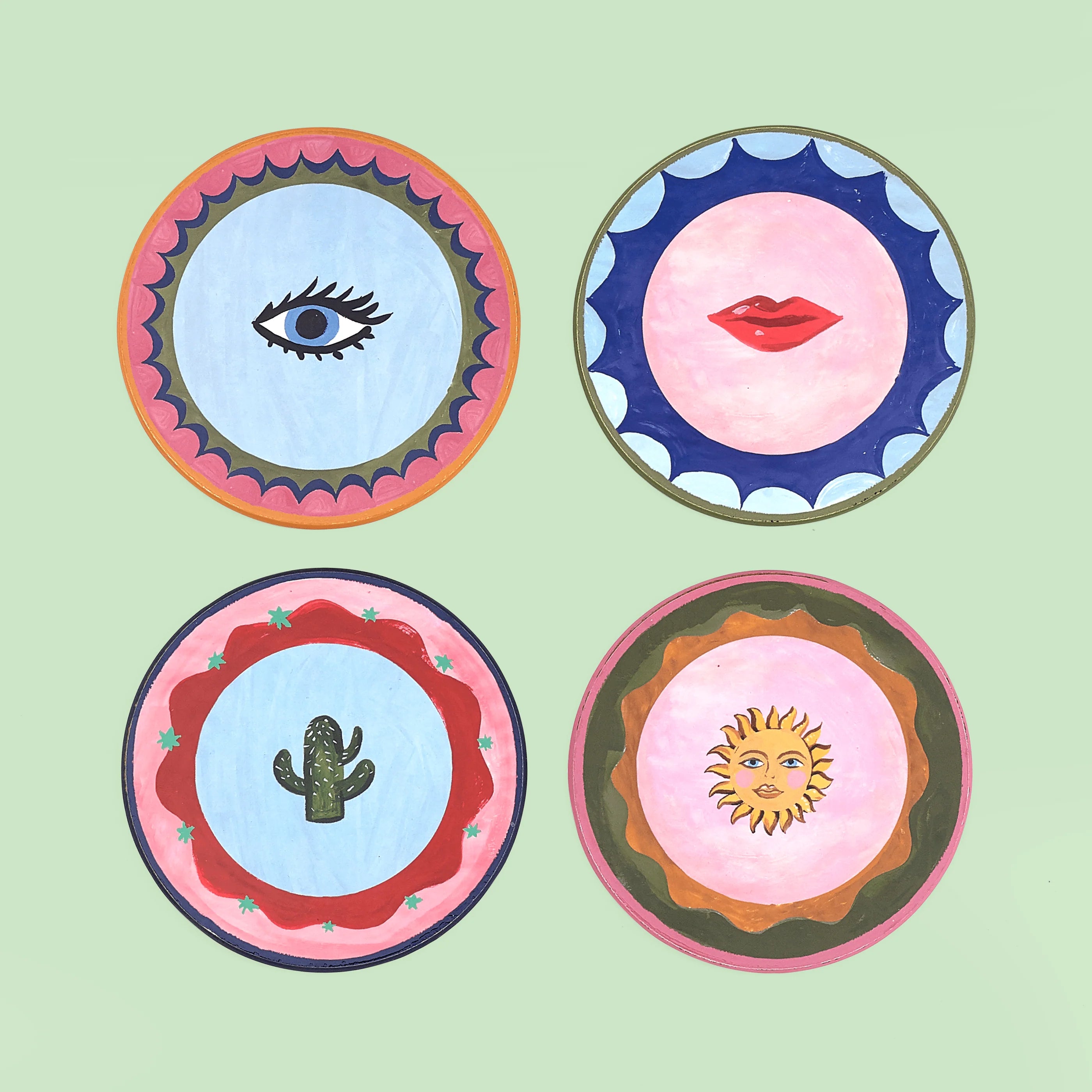 Eleanor Bowmer - Electric Coast Icon Corked Coasters - Set of 4