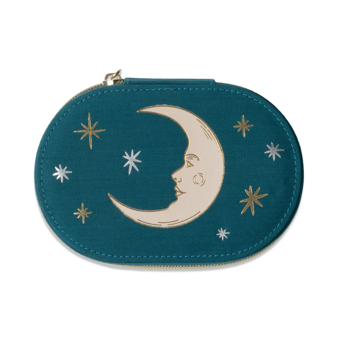 Oval Jewellery Case - Teal Moon