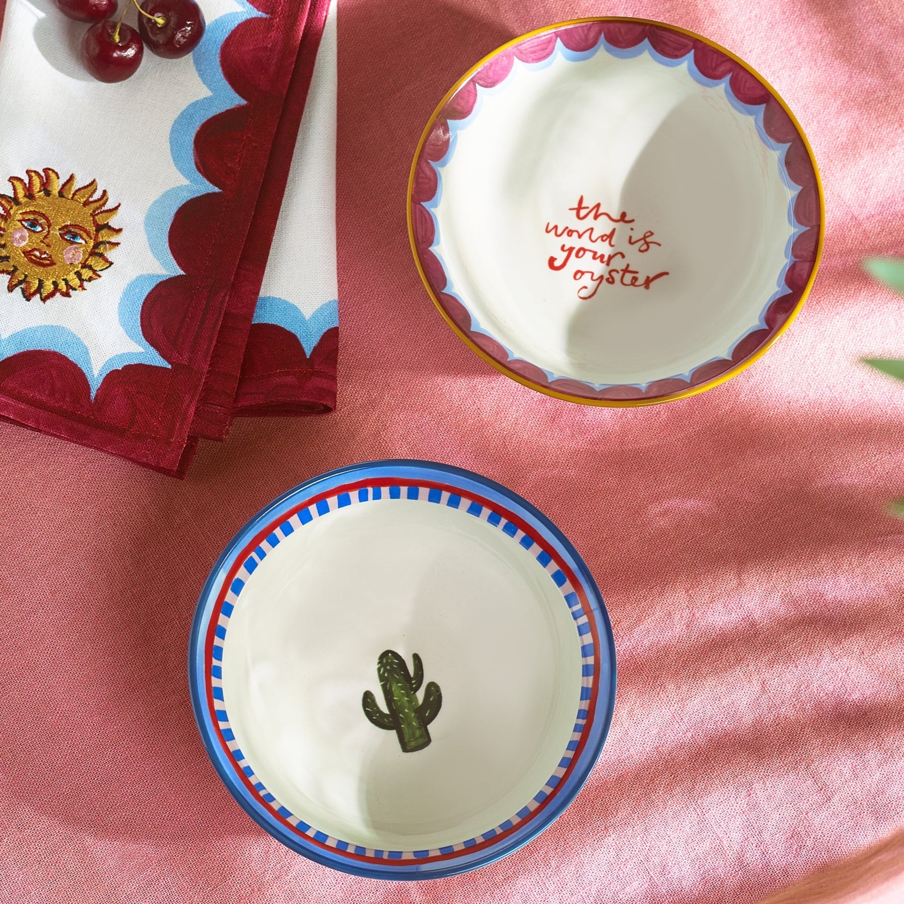 Eleanor Bowmer Electric Coast Set of 2 Cactus & Oyster Nibble Bowls