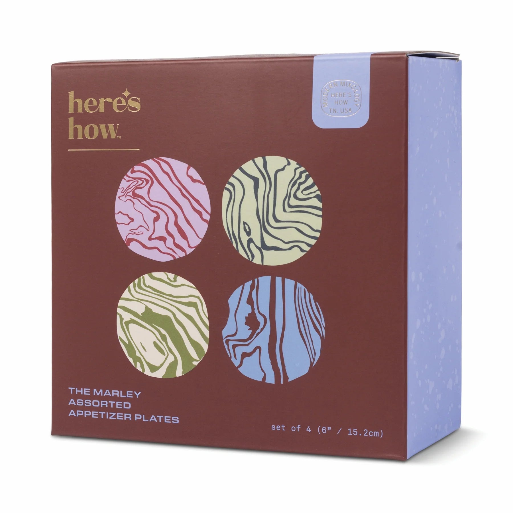 The Marley Appetizer Plates - Contour Marble - Set of 4